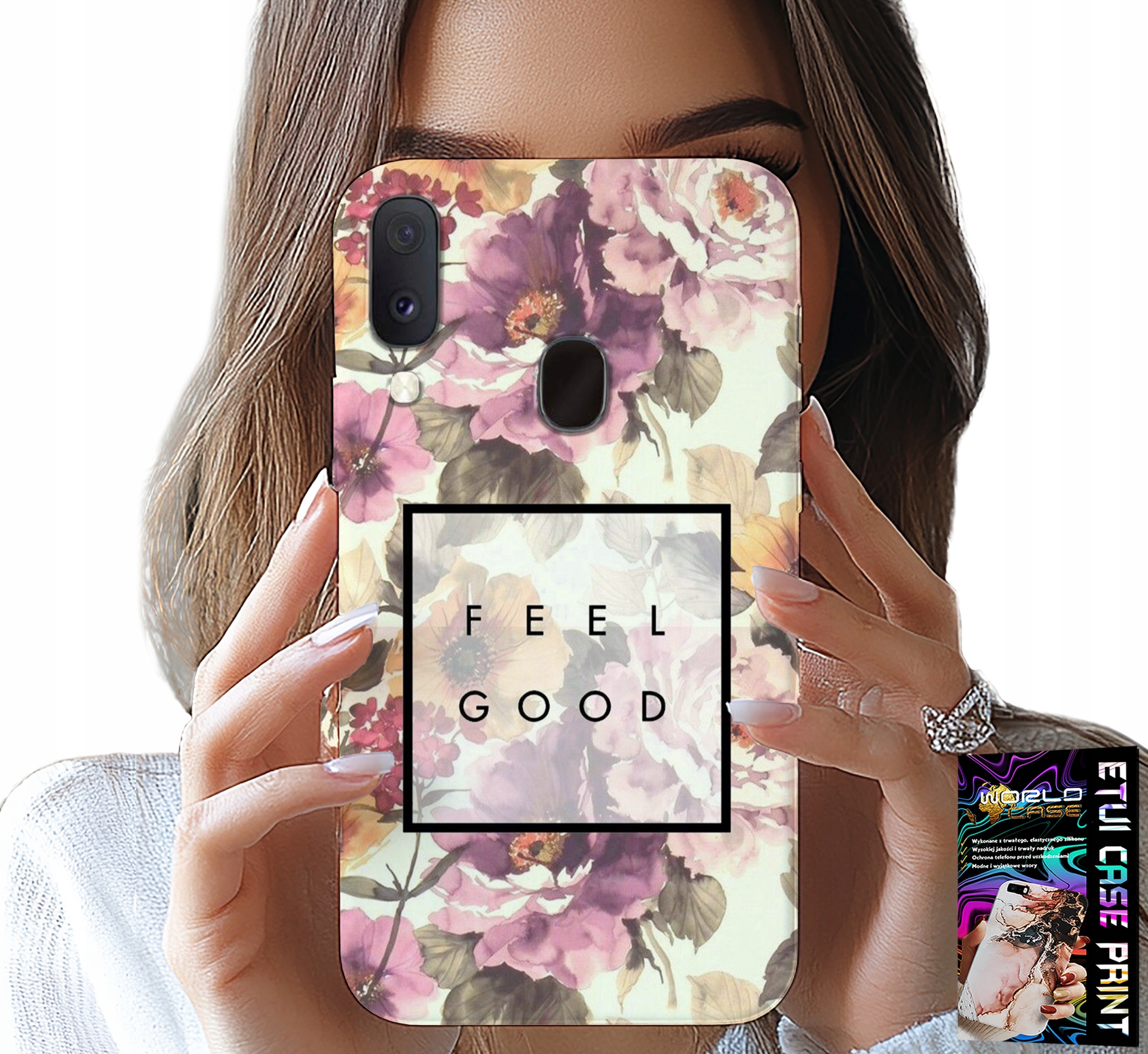 ETUI DO SAMSUNG GALAXY A40 - KWIATISTY WZÓR, MODNE DAMSKIE + SZKŁO