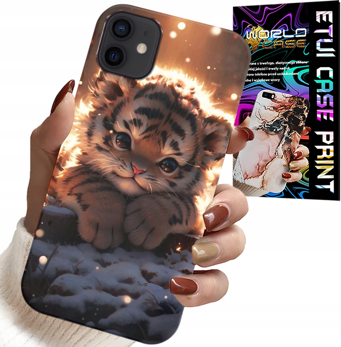 ETUI DO IPHONE 12 MINI - Z NADRUKIEM SŁODKI TYGRYSEK OBUDOWA CASE