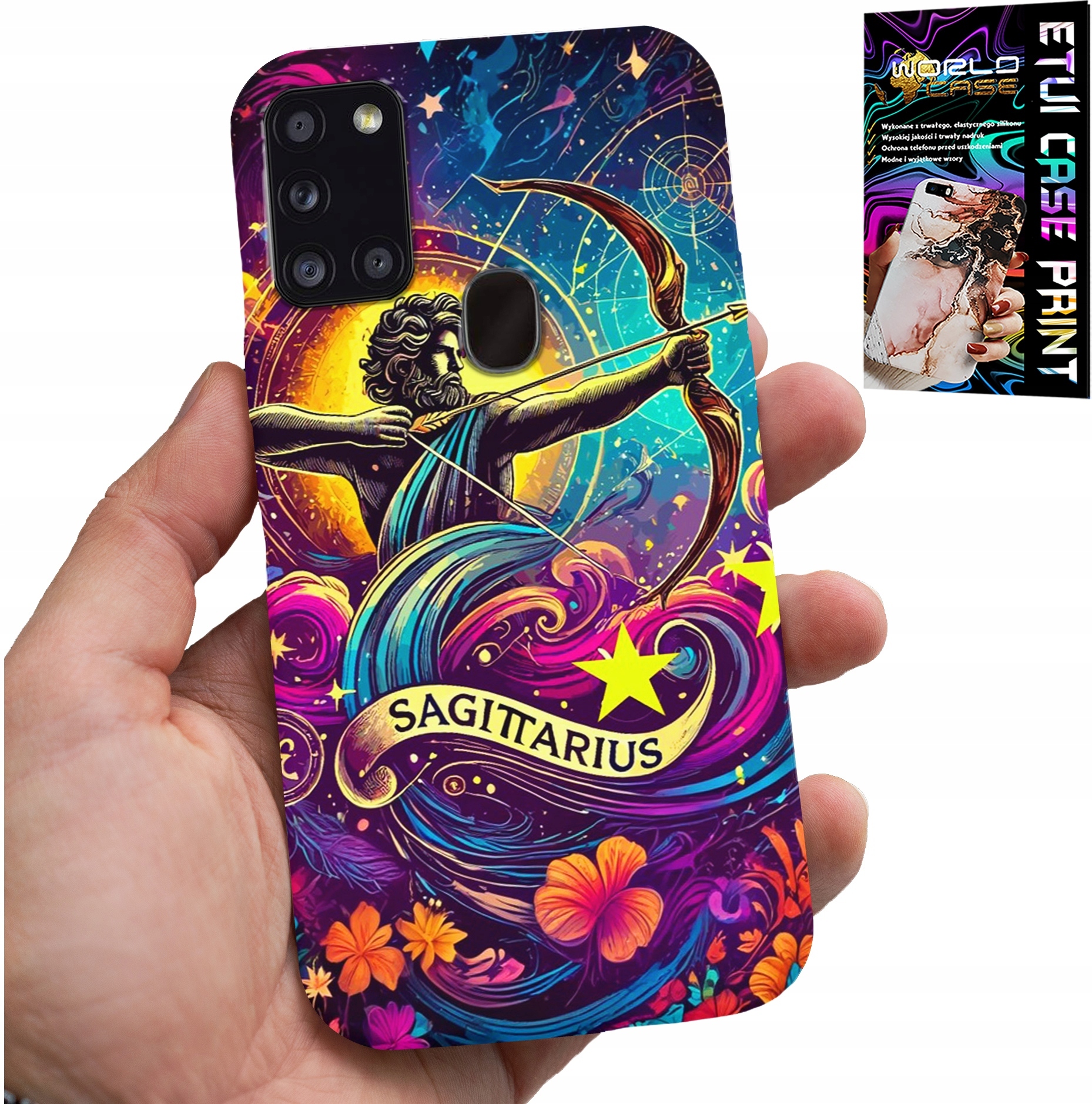 ETUI DO SAMSUNG GALAXY A21s - ZNAK ZODIAKU, STRZELEC ASTRONOMIA PLECKI