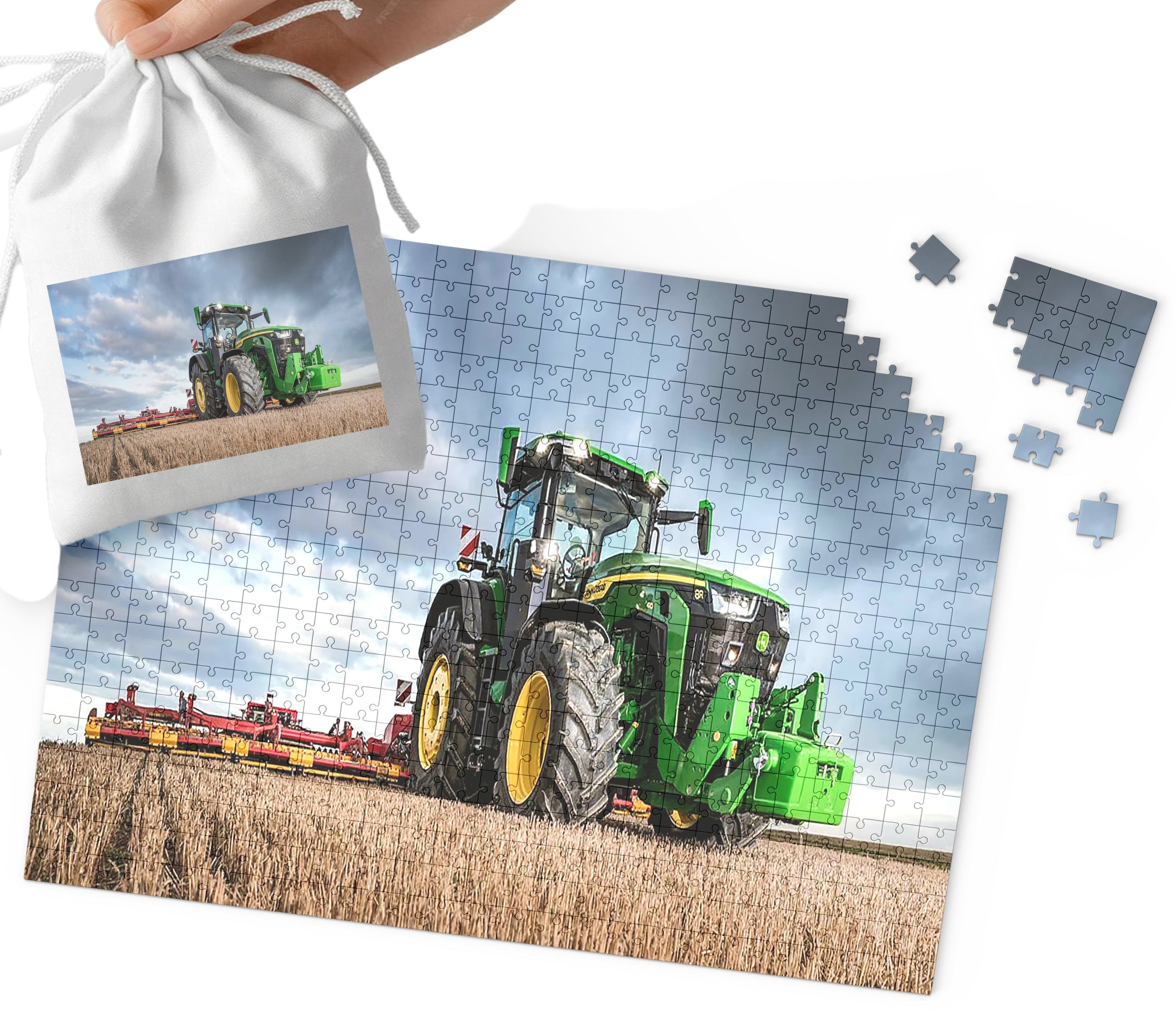 PUZZLE - TRAKTOR CIĄGNIK WZORY DLA MAŁYCH ROLNIKÓW 120el + WORECZEK