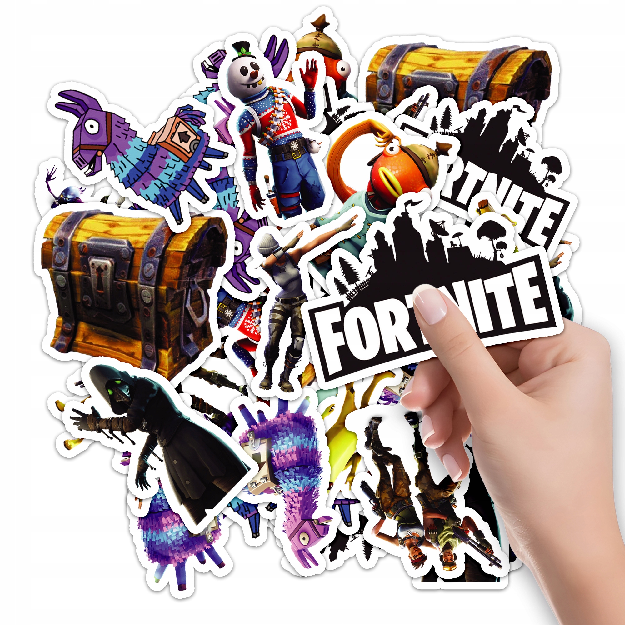 NAKLEJKI NA ZESZYT NALEPKA Z POSTACIAMI GRA FORTNITE BATTLE ROY WZORY 10SZT