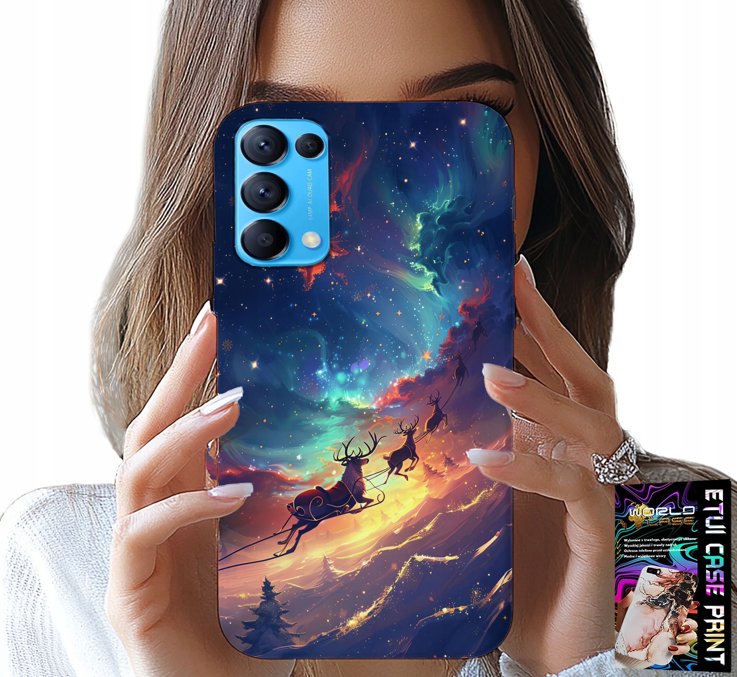 ETUI DO OPPO FIND X3 LITE - RENIFEREK SŁODKI RENIFER ŚWIĄTECZNY WZÓR