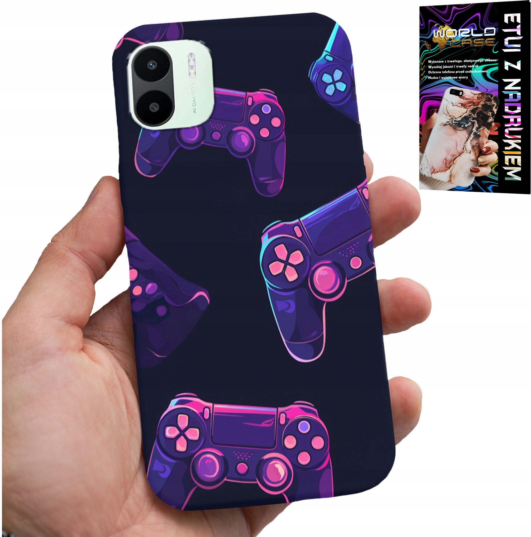 ETUI DO XIAOMI REDMI A1 - CASE DLA GRACZA, WZORY Z GIER + SZKŁO