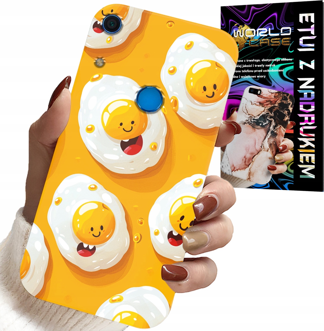 ETUI DO HUAWEI Y6S - SŁODKIE UŚMIECHNIĘTE JAJKA CASE + FOLIA
