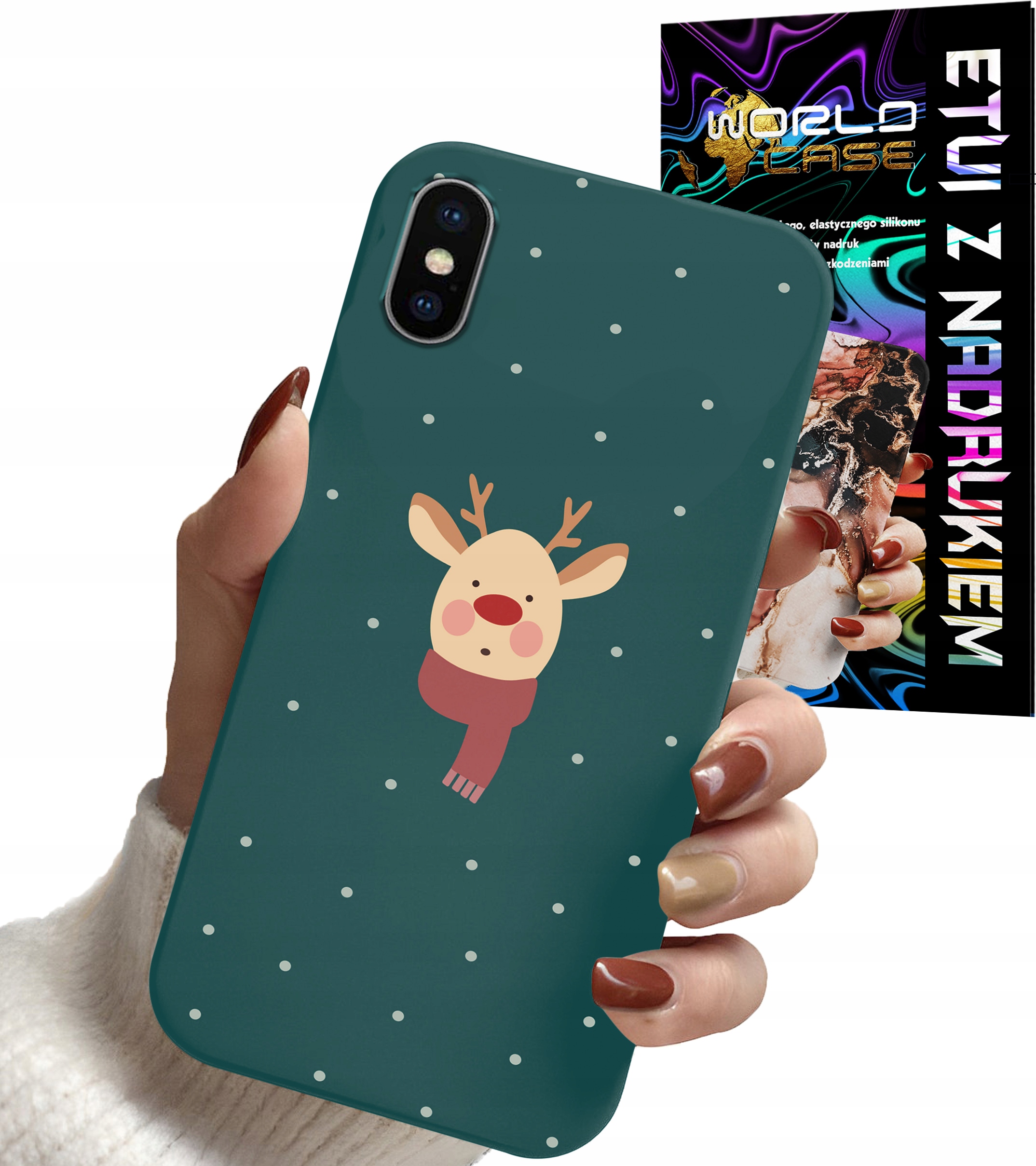 ETUI CASE DO IPHONE XS MAX - ŚWIĄTECZNE WZORY RENIFER MIKOŁAJ PREZENT