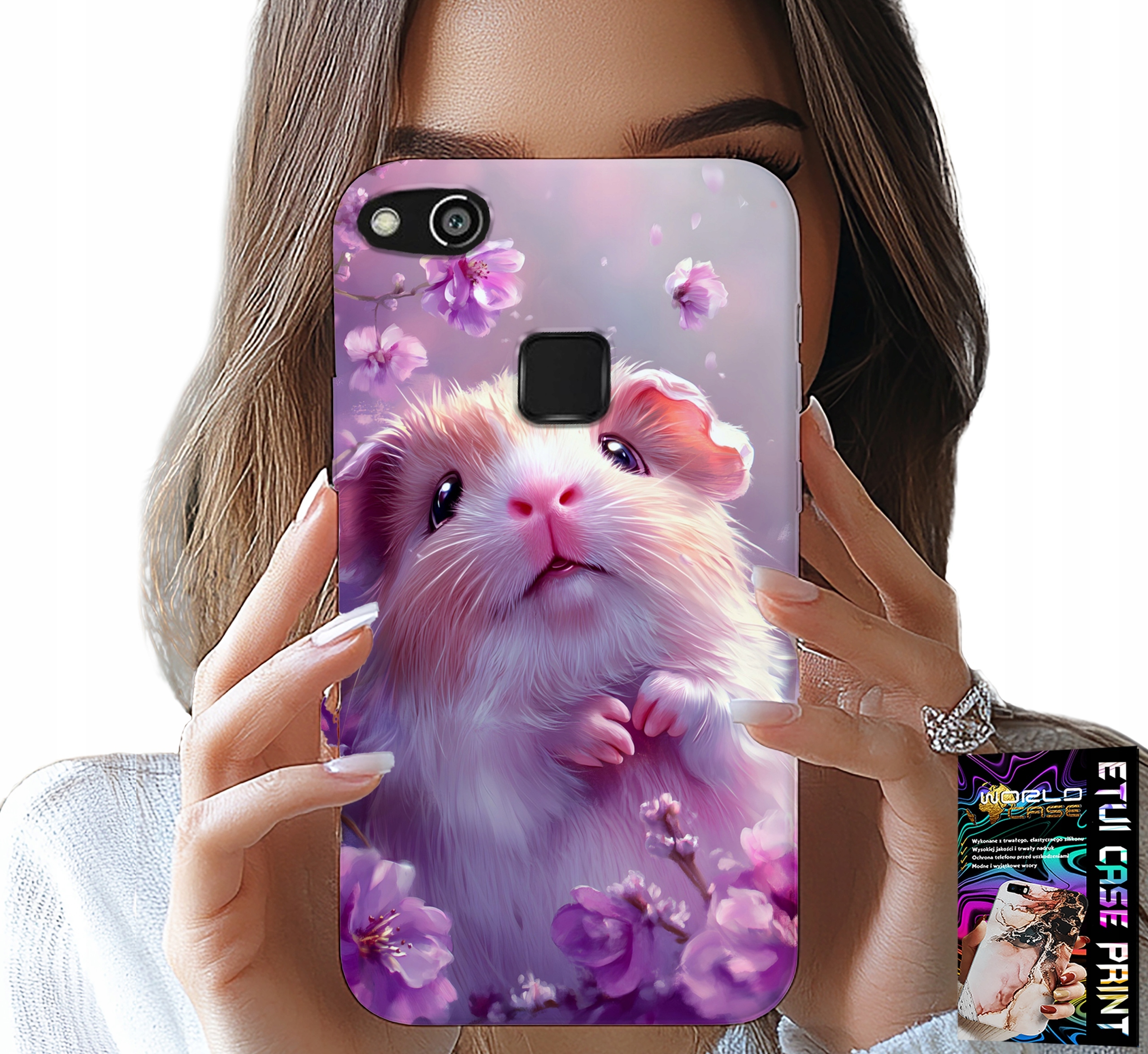 ETUI DO HUAWEI P10 LITE - SŁODKI CHOMIK, GRYZONIE WZORY DLA DZIECI