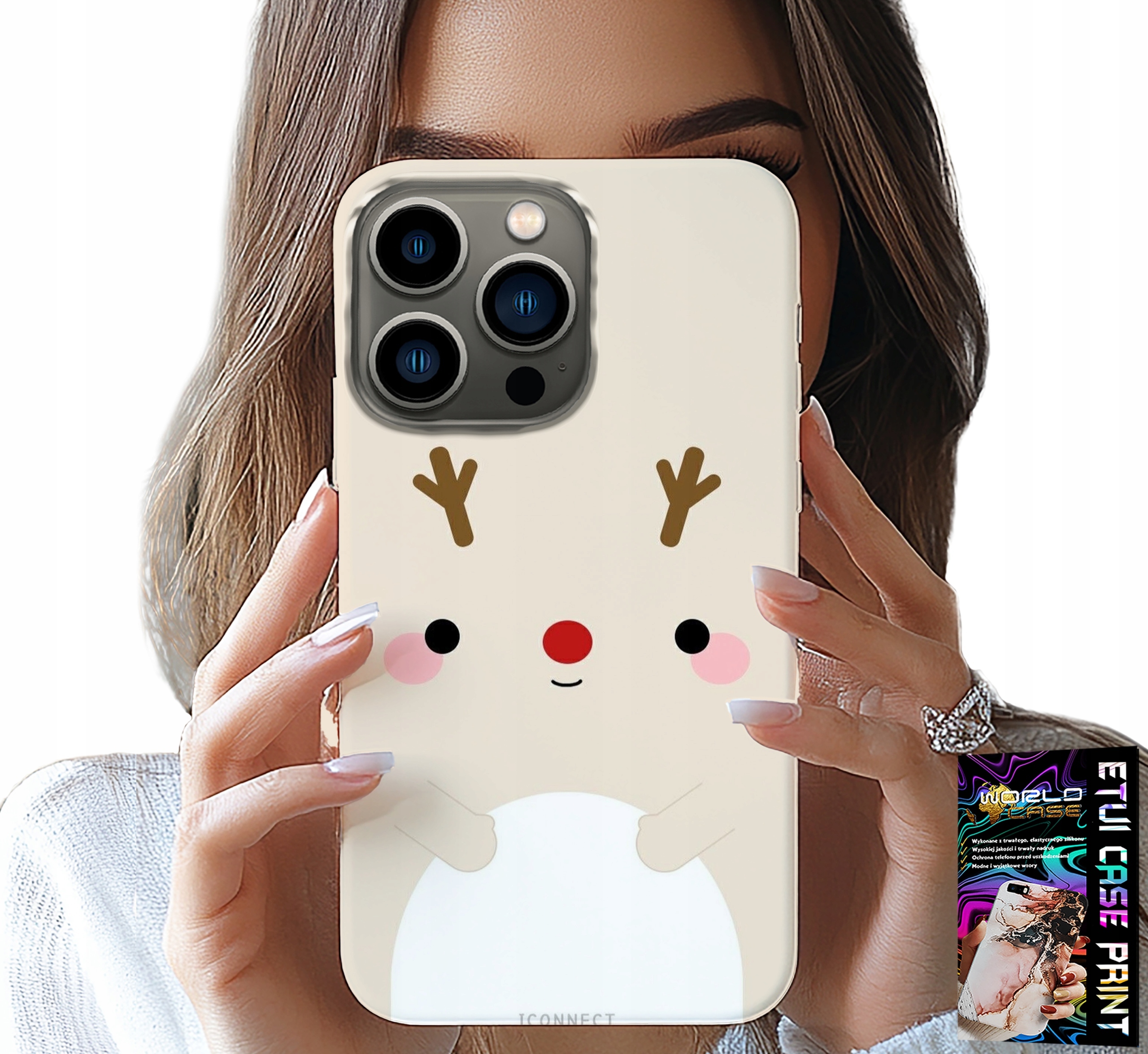 ETUI DO IPHONE 14 PRO MAX - RENIFEREK, RENIFER, ŚWIĄTECZNE WZORY