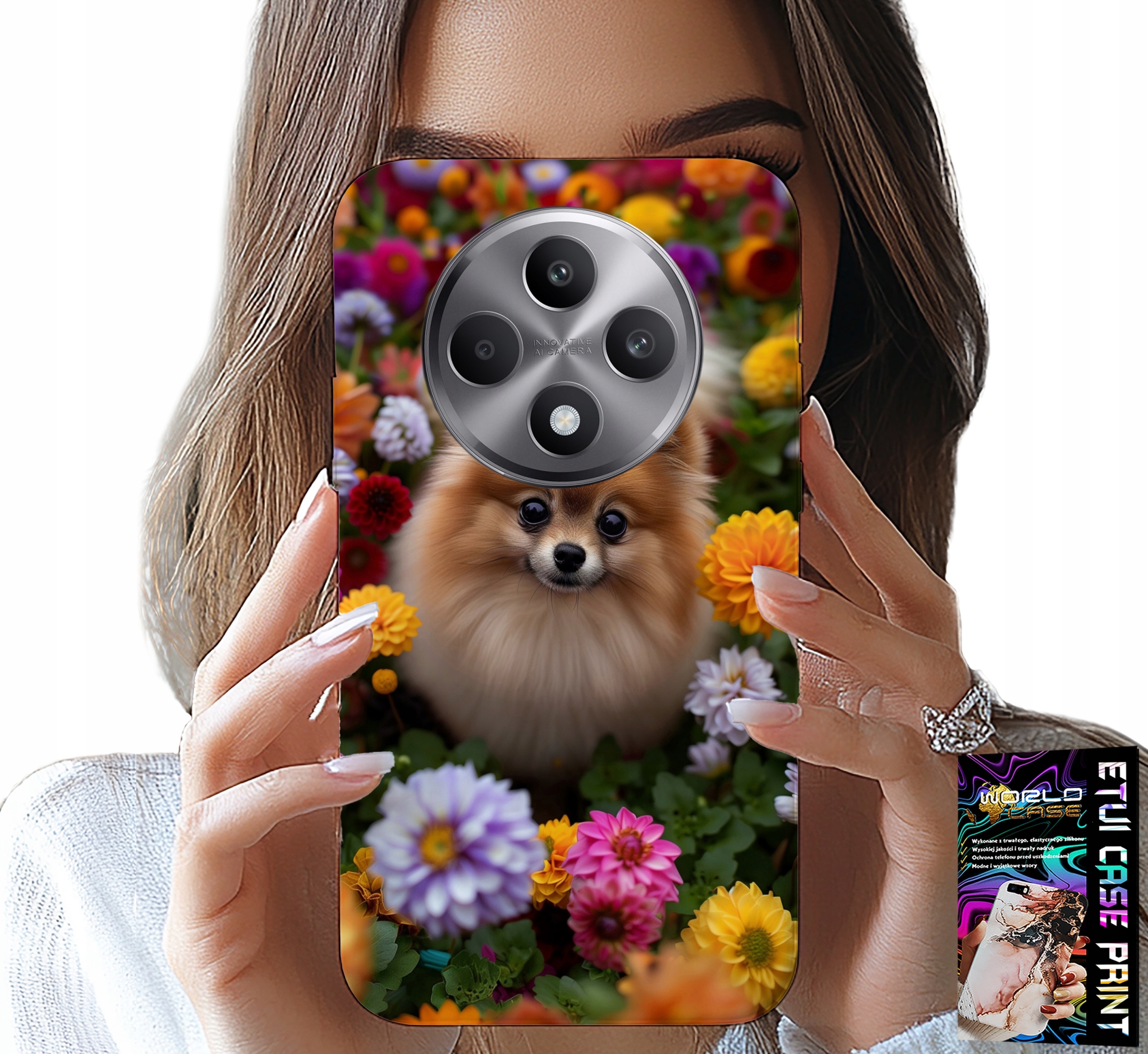 ETUI DO OPPO RENO12 F / 12FS 5G - SŁODKI PIESEK, POMERANIAN CASE + SZKŁO