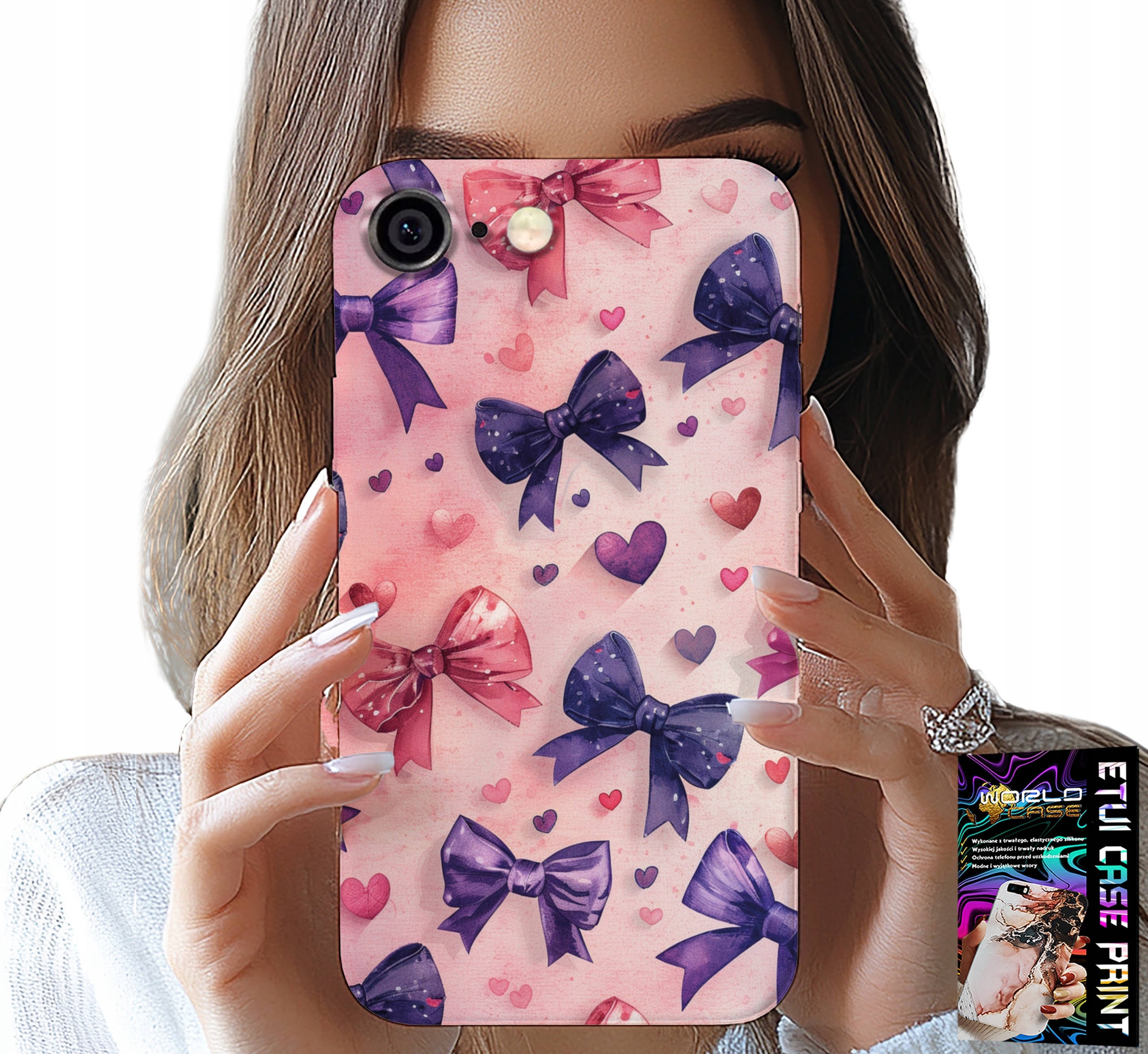 ETUI DO IPHONE 6 / 6S - KOLOROWE WSTĄŻKI WSTĄŻKA WZORY + SZKŁO