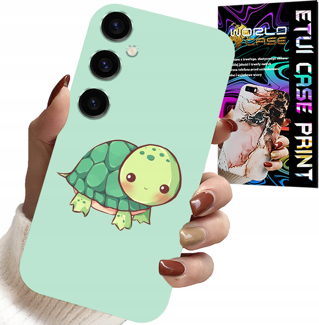 ETUI DO SAMSUNG GALAXY M15 5G - SŁODKIE ŻÓŁWKI WZORY DLA DZIECI + SZKŁO