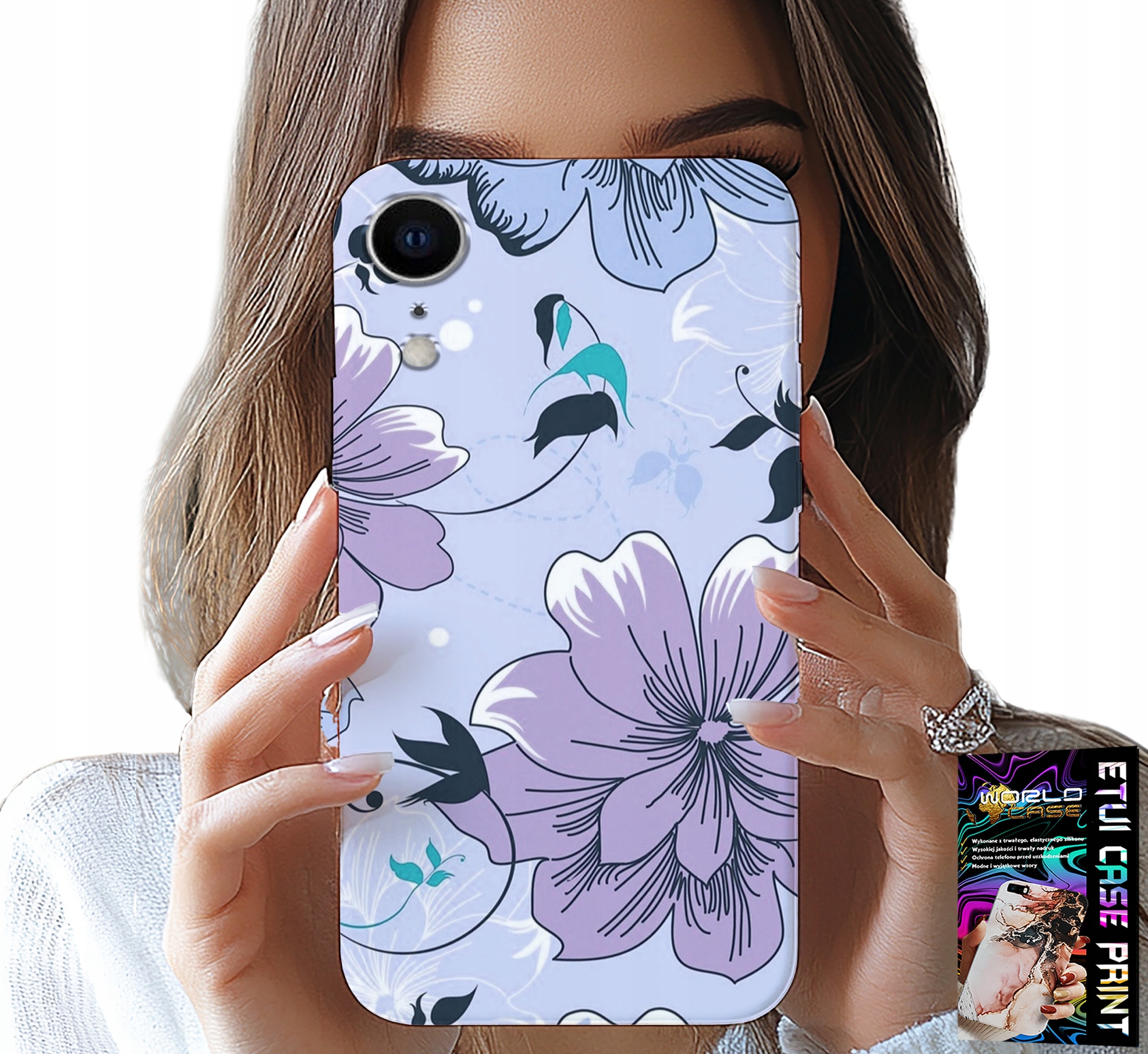 ETUI DO IPHONE XR - KWIATKI KWIECISTE MODNE WZORY PLECKI