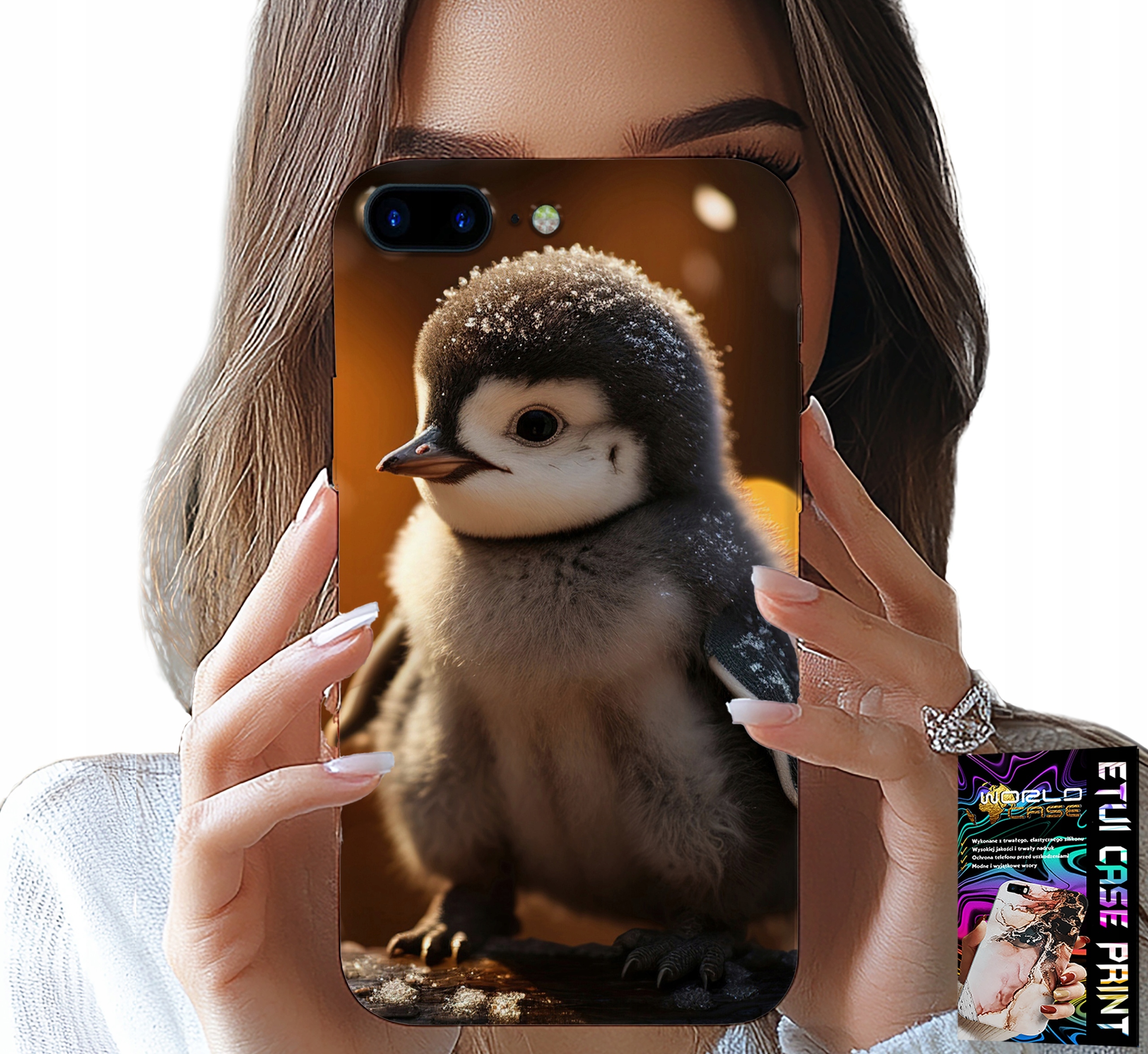 ETUI DO IPHONE ( 7 PLUS ) - SŁODKI PINGWIN, TUPTAK, MADAGASKAR WZORY