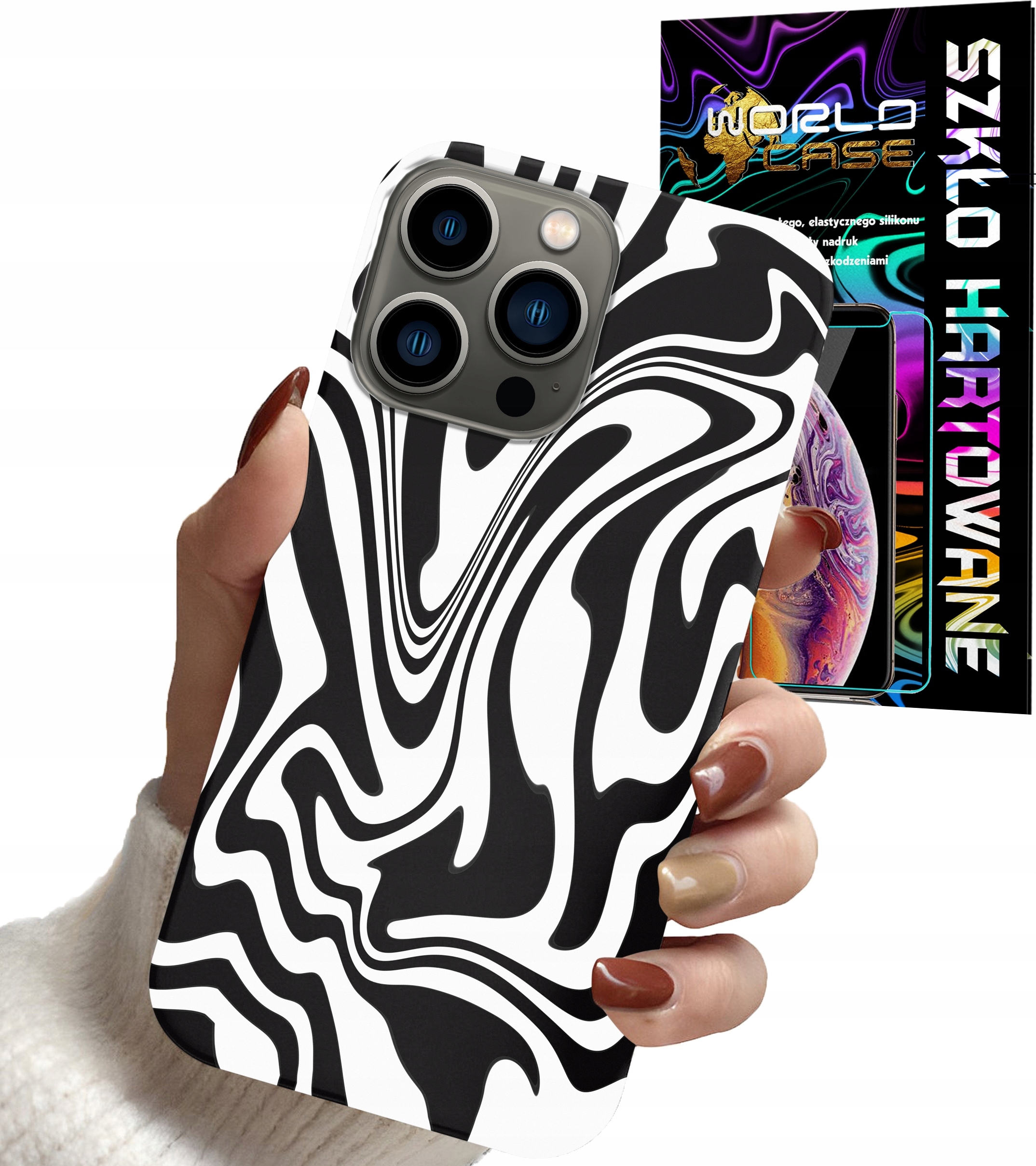 ETUI DO IPHONE 11 PRO MAX - ABSTRAKCJA ZEBRA MODNE WZORY DLA KOBIET +SZKŁO