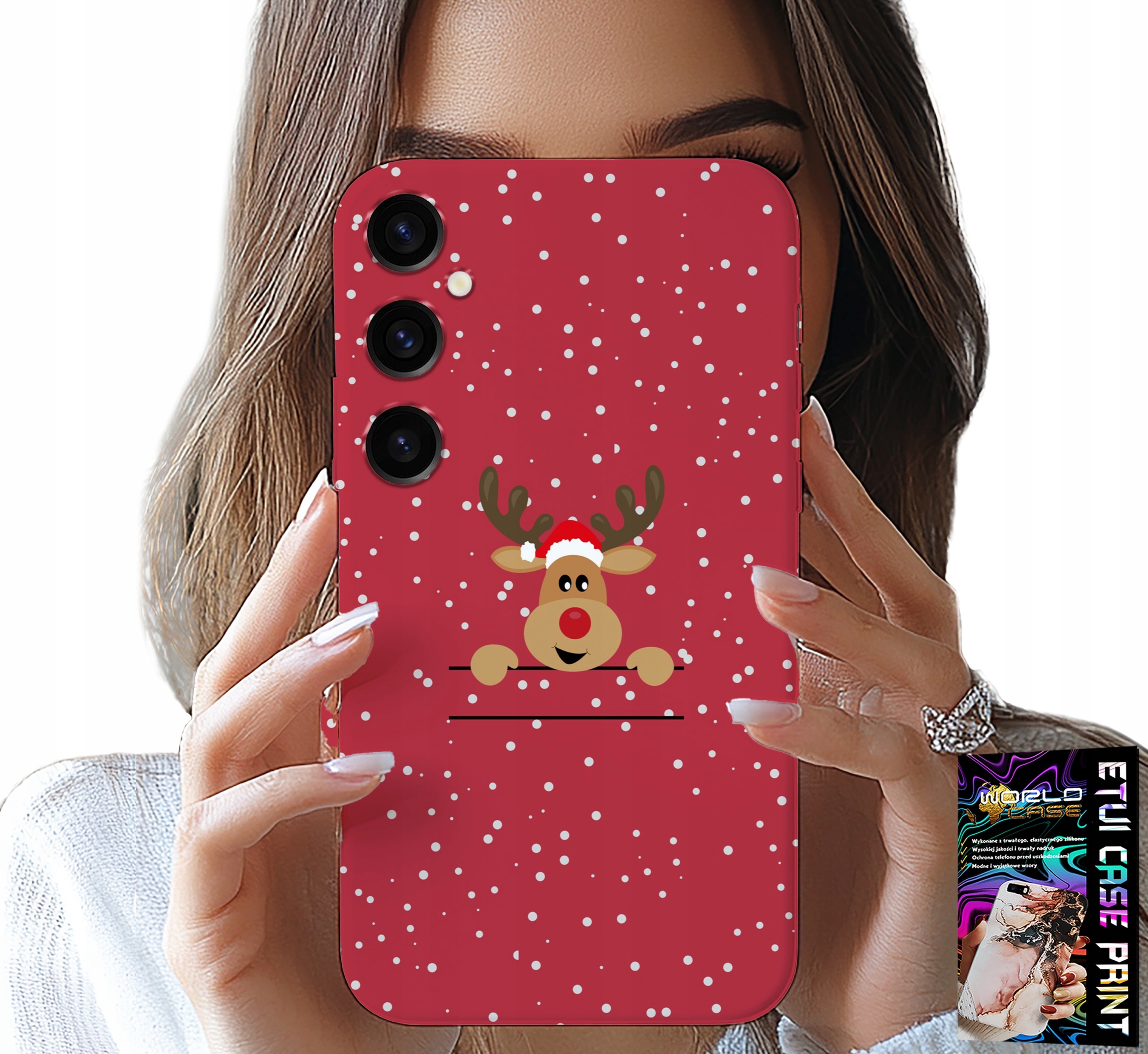 ETUI DO SAMSUNG GALAXY A24 4G - ŚWIĄTECZNY RENIFER MIKOŁAJ ŚWIĘTA +SZKŁO