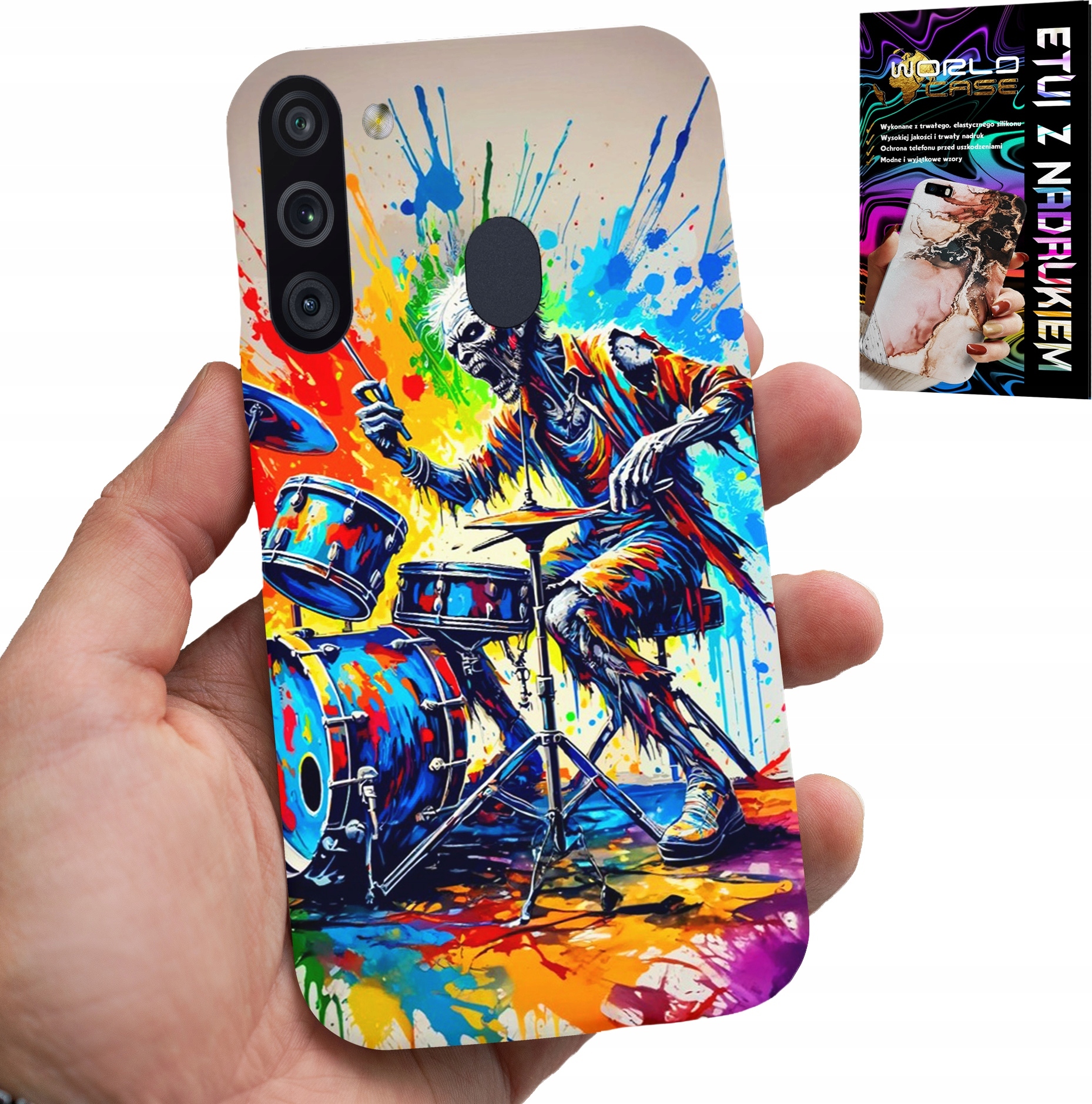 ETUI DO SAMSUNG GALAXY A21 - ROCK PERKUSJA BĘBNY KOŚCIOTRUP POKROWIEC
