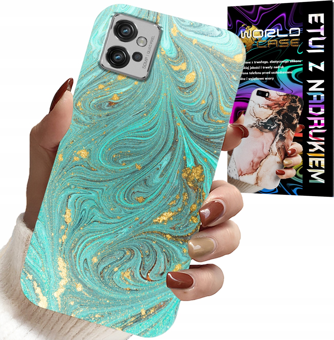 ETUI DO MOTOROLA G32 - MARMURKOWE WZORY + FOLIA HYDROŻEL