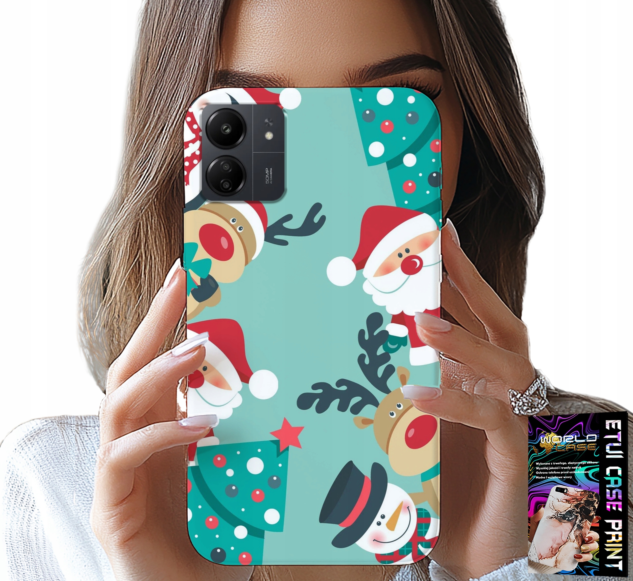 ETUI DO XIAOMI REDMI 13C 4G - MIKOŁAJ, RENIFER BAŁWAN ŚWIĄTECZNE WZORY