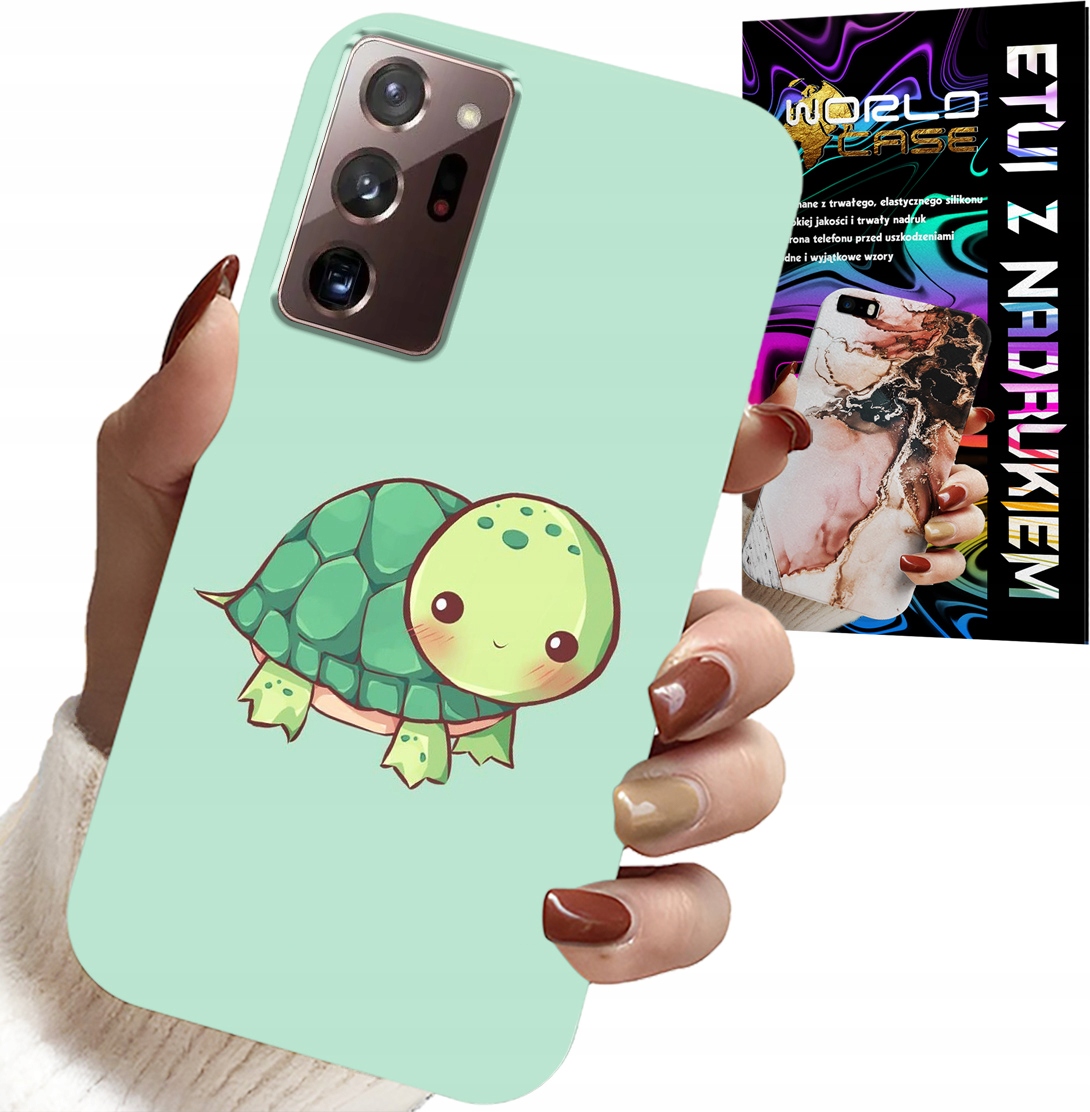 ETUI DO SAMSUNG NOTE 20 ULTRA - SŁODKIE ŻÓŁWKI WZORY DLA DZIECI + FOLIA