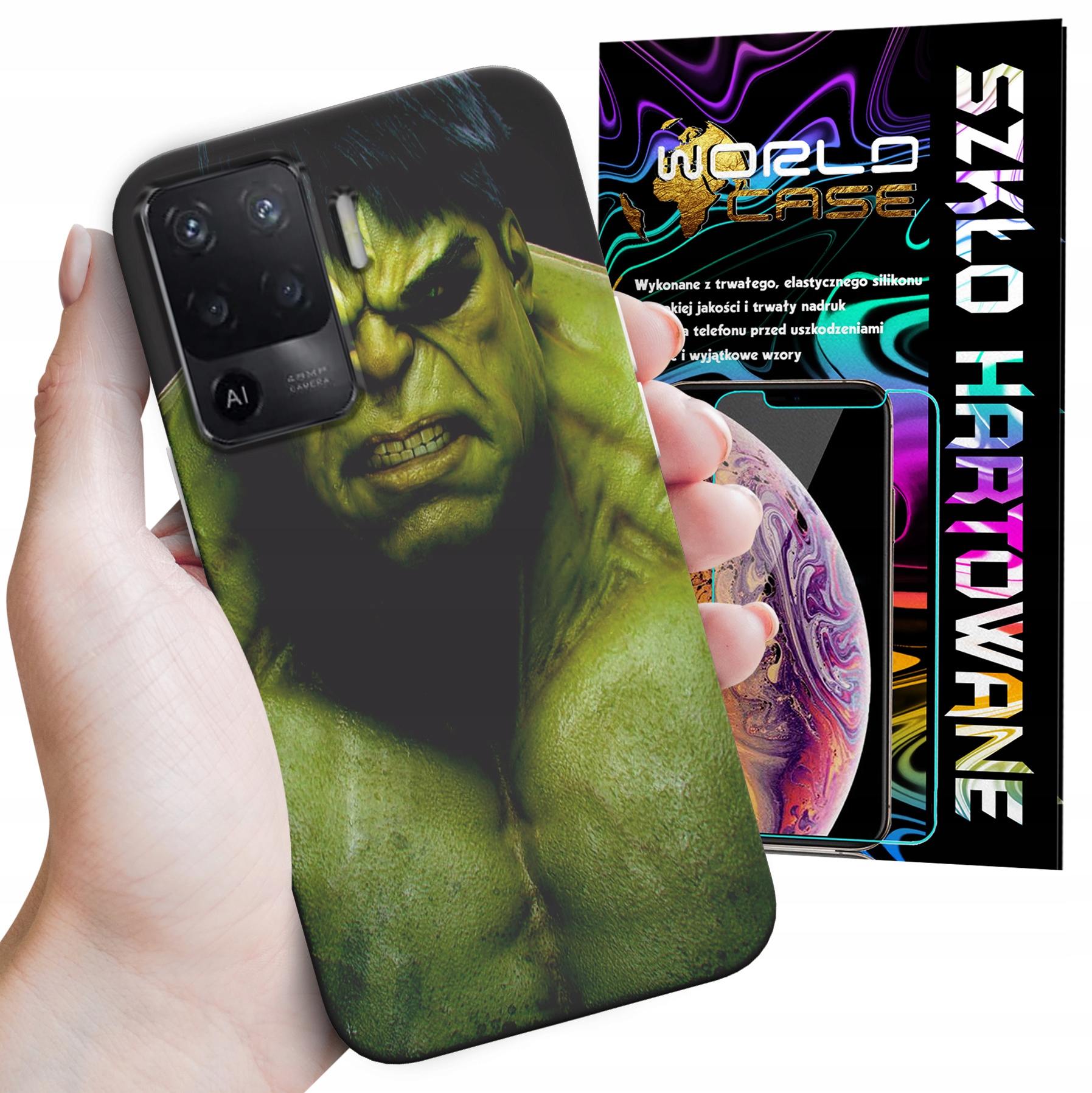 ETUI DO OPPO F19 PRO - HULK AVENGERS SPIDERMAN MARVEL + SZKŁO