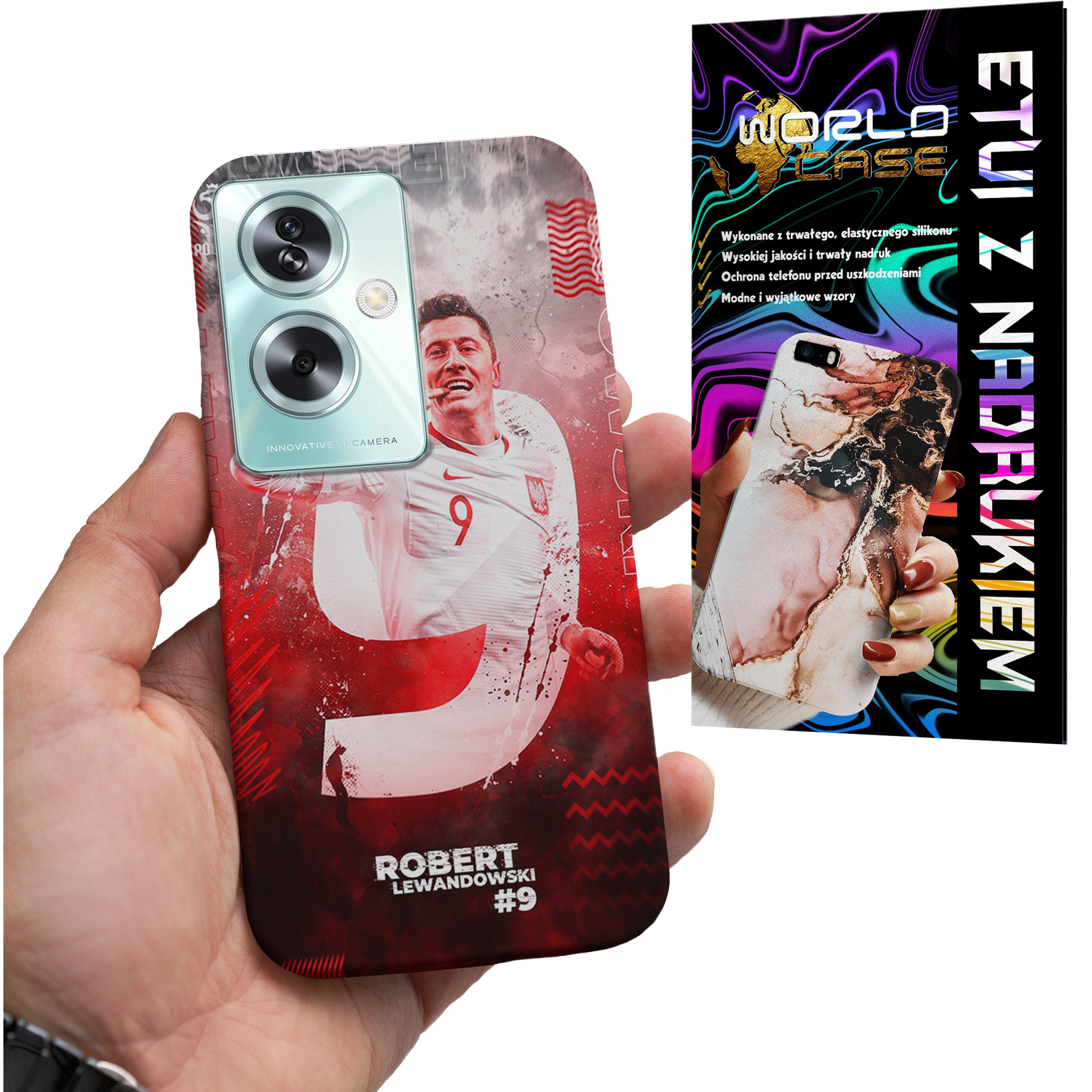 ETUI CASE DO OPPO A79 5G - FC BARCELONA LEWANDOWSKI PIŁKARSKIE WZORY