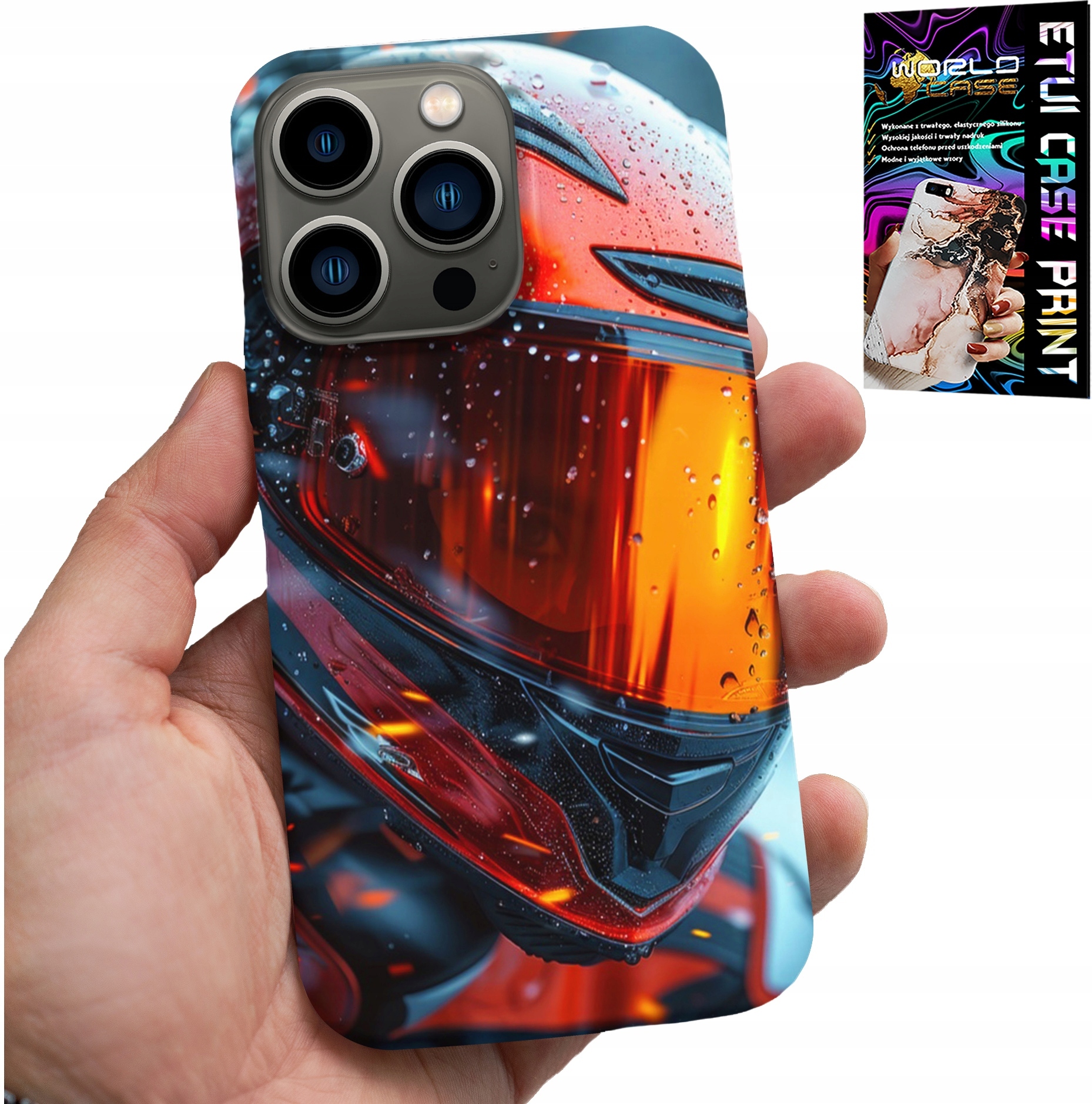 ETUI DO IPHONE 14 PRO MAX - MOTOR, FAN MOTOCYKL KASK MOTOCYKLISTA