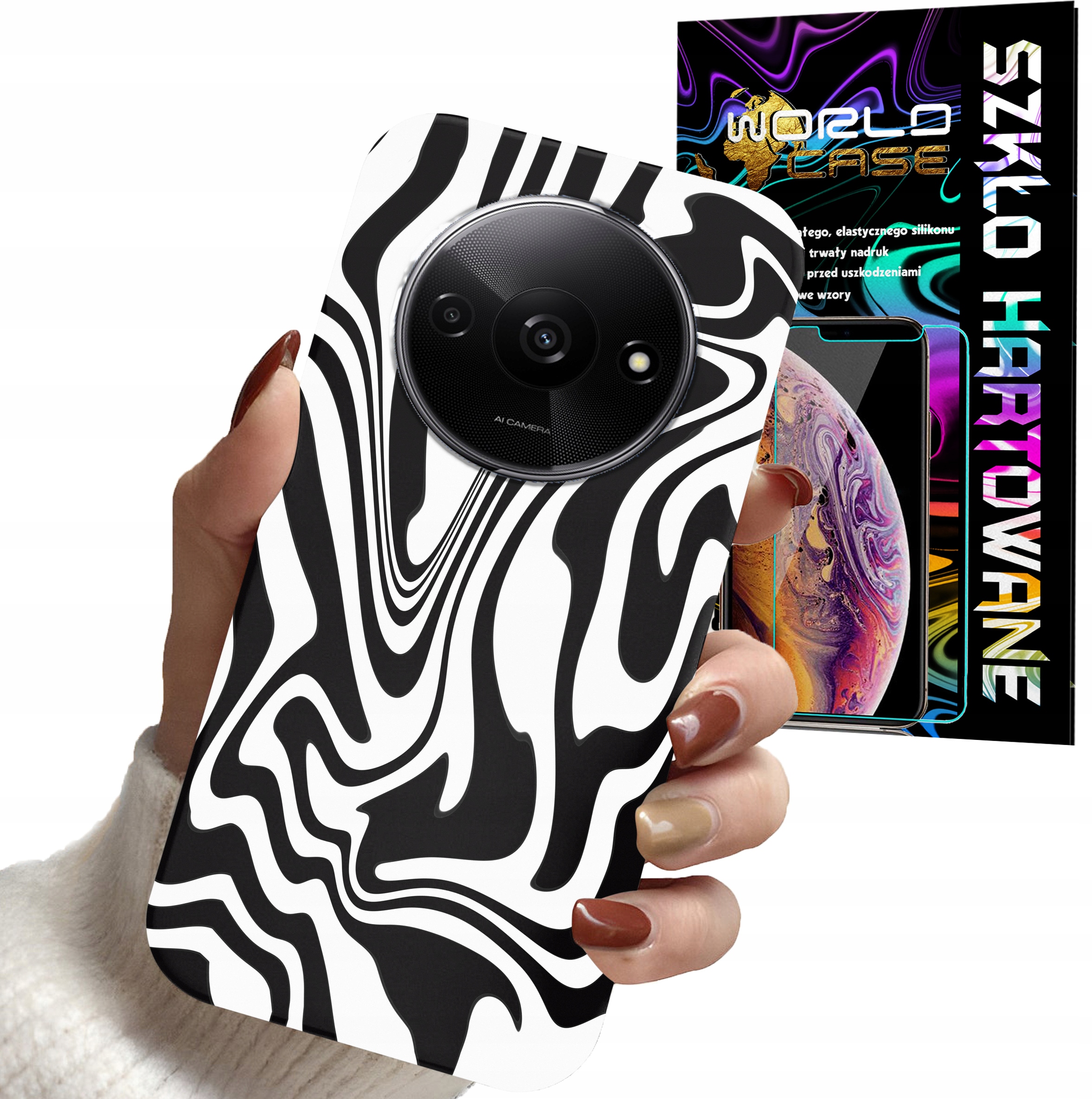 ETUI DO XIAOMI REDMI A3 4G - ABSTRAKCJA ZEBRA MODNE WZORY DLA KOBIE + SZKŁO