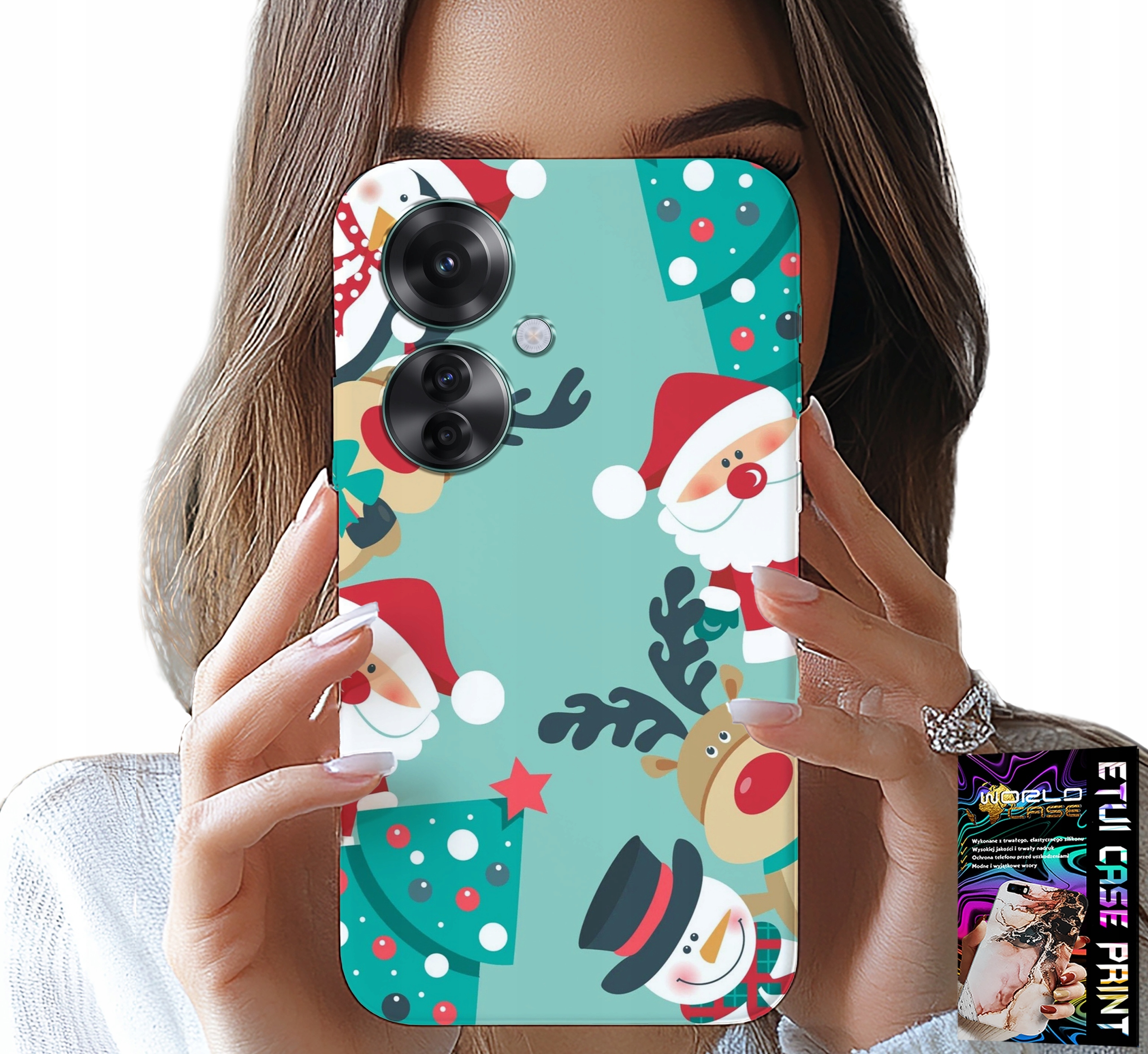 ETUI DO OPPO RENO11 F 5G - MIKOŁAJ, RENIFER BAŁWAN ŚWIĄTECZNE WZORY