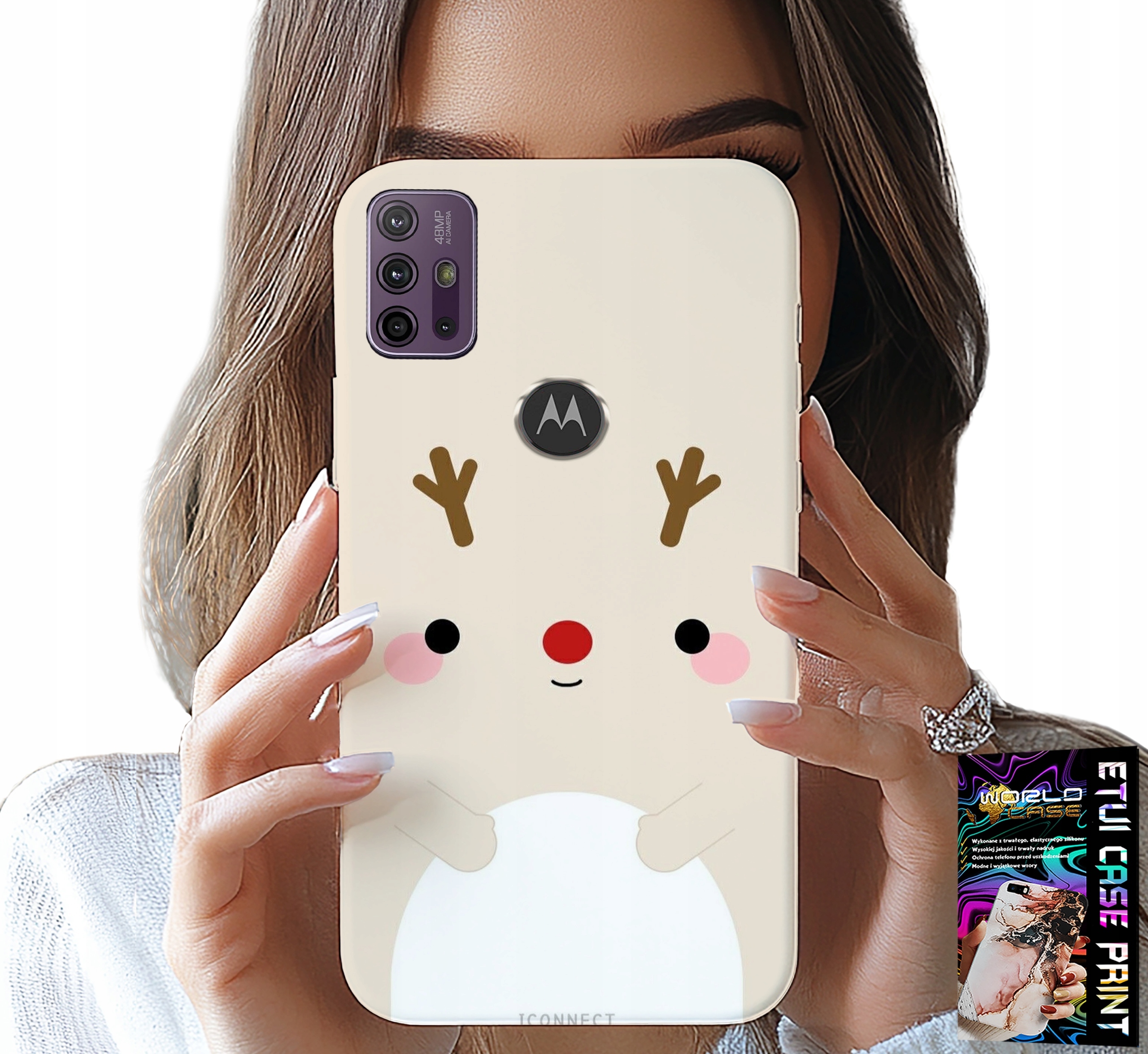 ETUI DO MOTOROLA MOTO G10 / G30 - RENIFEREK, RENIFER, ŚWIĄTECZNE WZORY