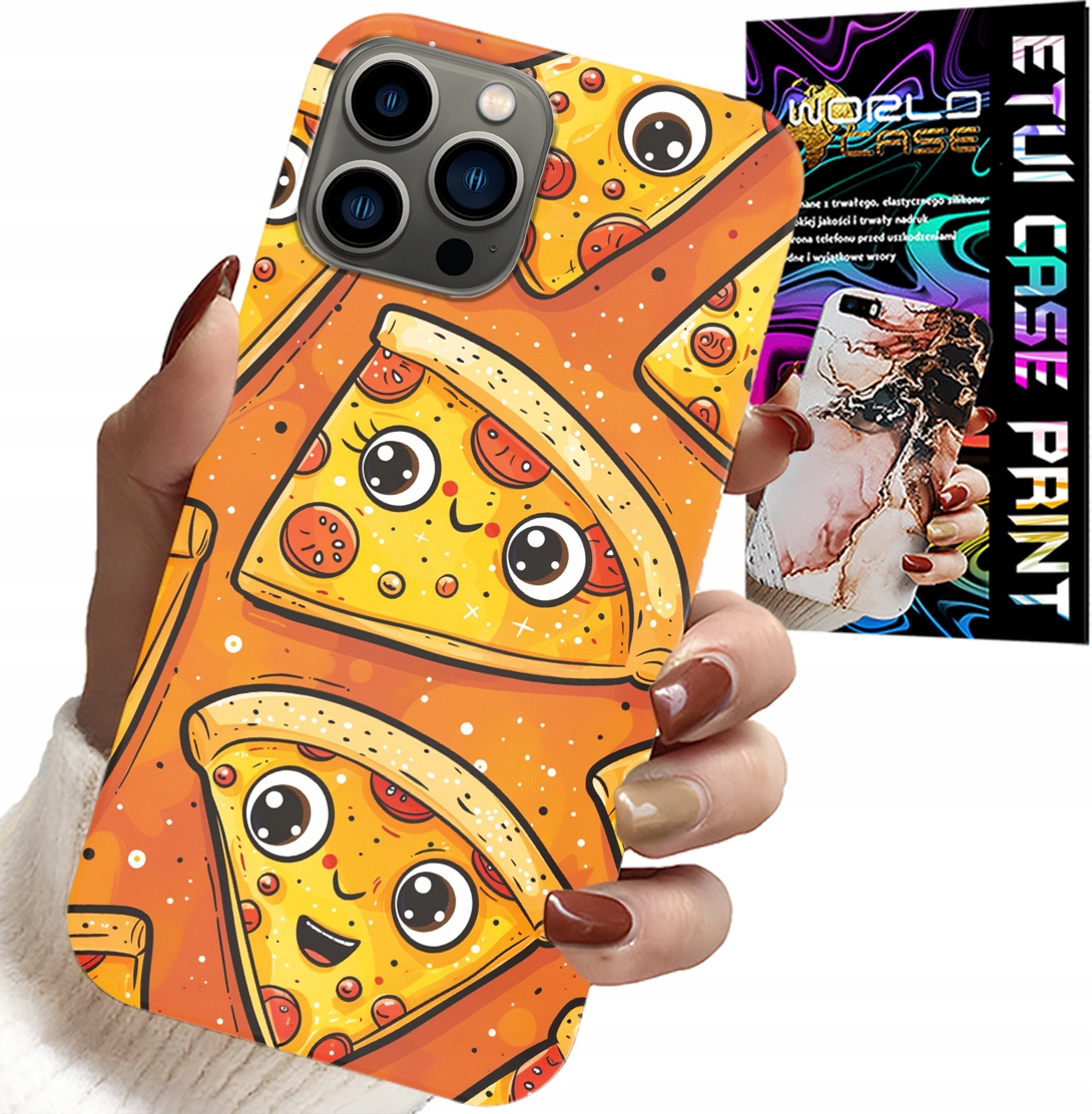ETUI DO IPHONE 13 PRO MAX - SŁODKIE UŚMIECHNIĘTE PIZZE CASE + SZKŁO
