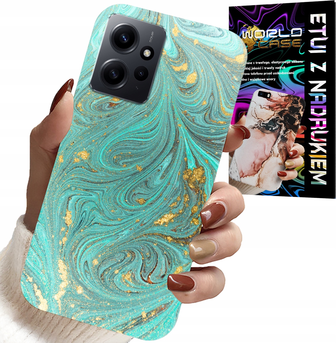 ETUI DO XIAOMI NOTE 12 4G - MARMURKOWE WZORY + SZKŁO HARTOWANE
