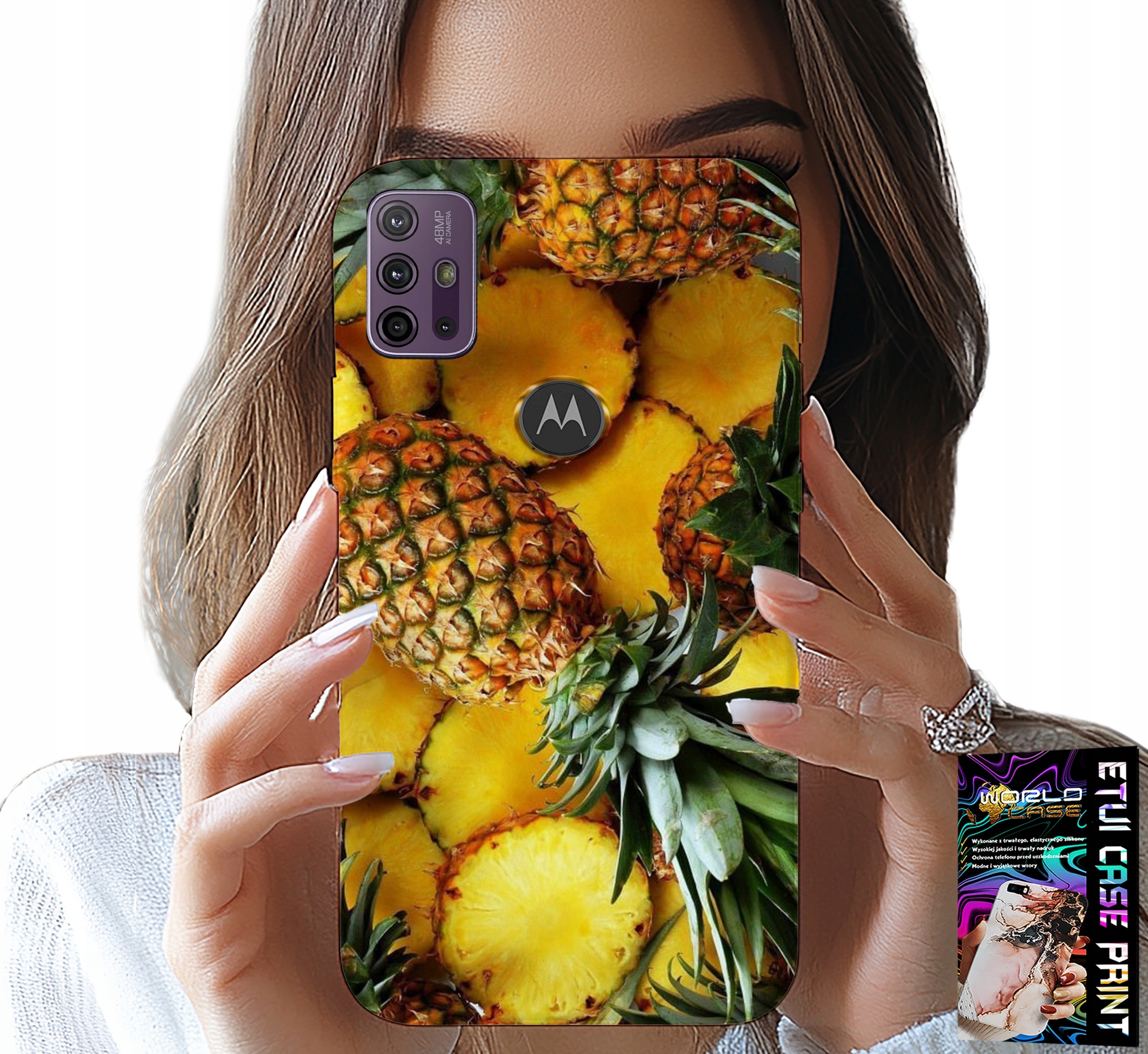 ETUI DO MOTOROLA MOTO G10 POWER - ANANAS OWOCOWY CASE OBUDOWA + SZKŁO