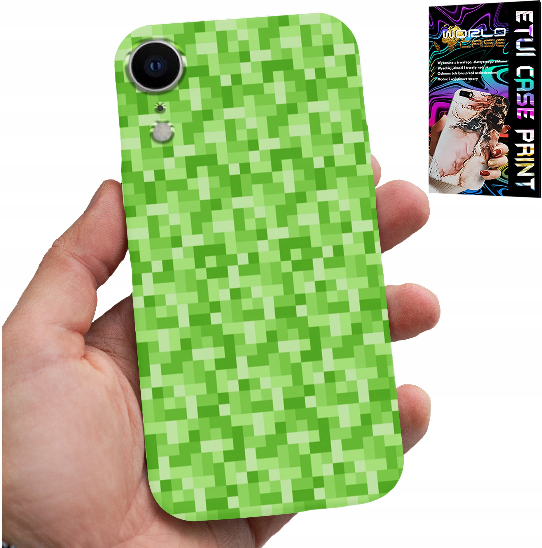 ETUI DO IPHONE XR - WZORY Z GIER Z GRY PIKSEL PIKSELE PLECKI