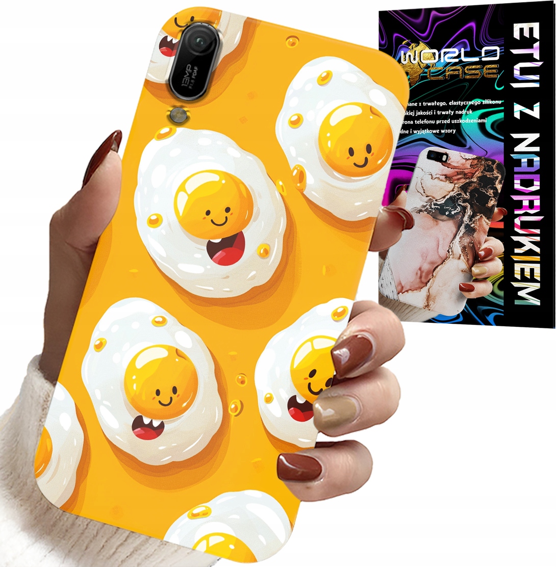 ETUI DO HUAWEI Y6 2019 - SŁODKIE UŚMIECHNIĘTE JAJKA CASE + FOLIA