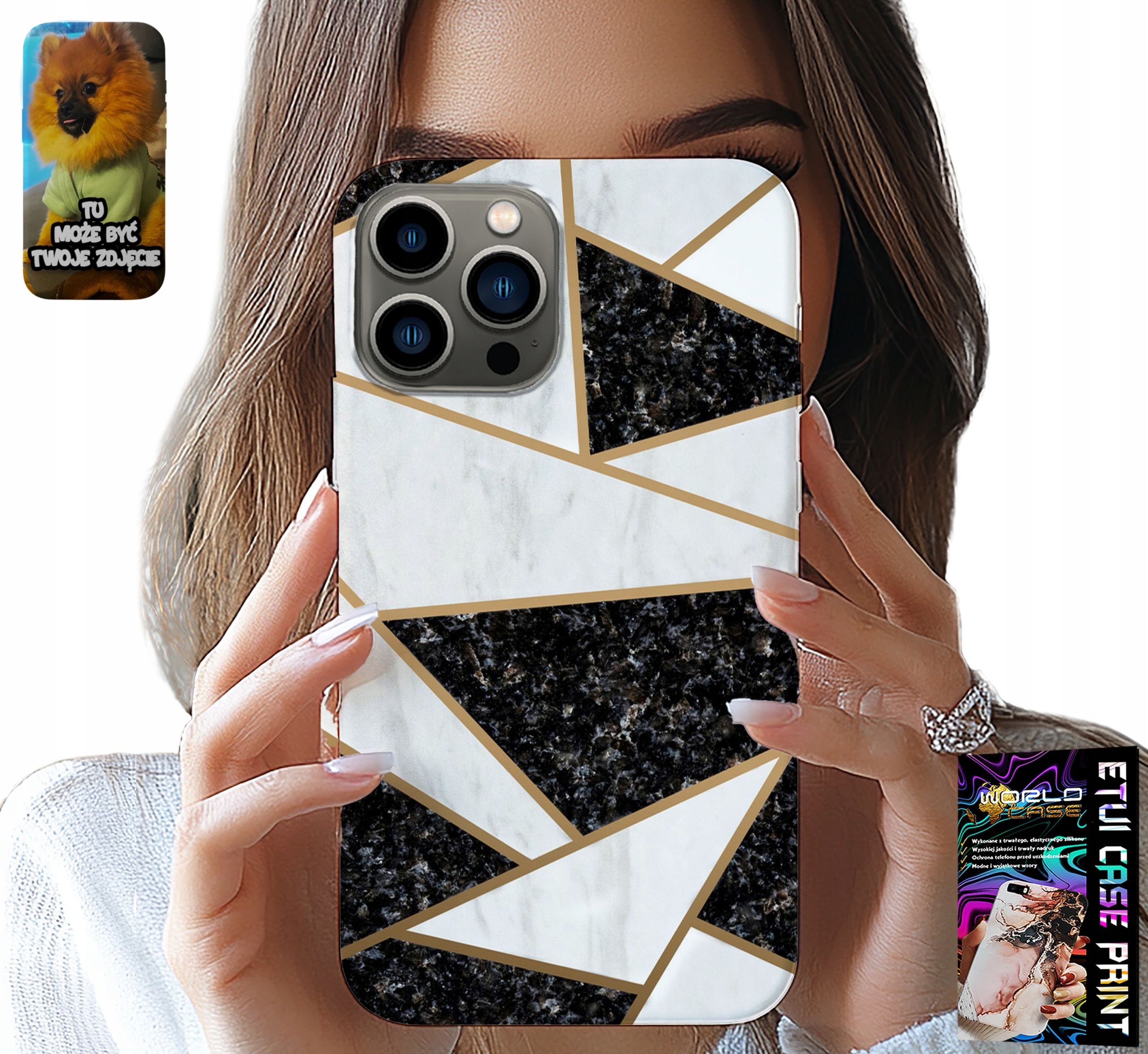 ETUI DO IPHONE 13 PRO - ELEGANCKIE MODNE WZORY CASE + SZKŁO