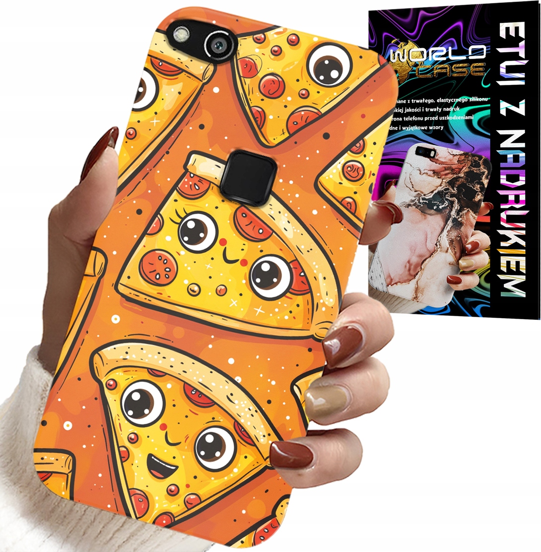 ETUI DO HUAWEI P9 LITE 2016 - SŁODKIE UŚMIECHNIĘTE PIZZE CASE + FOLIA