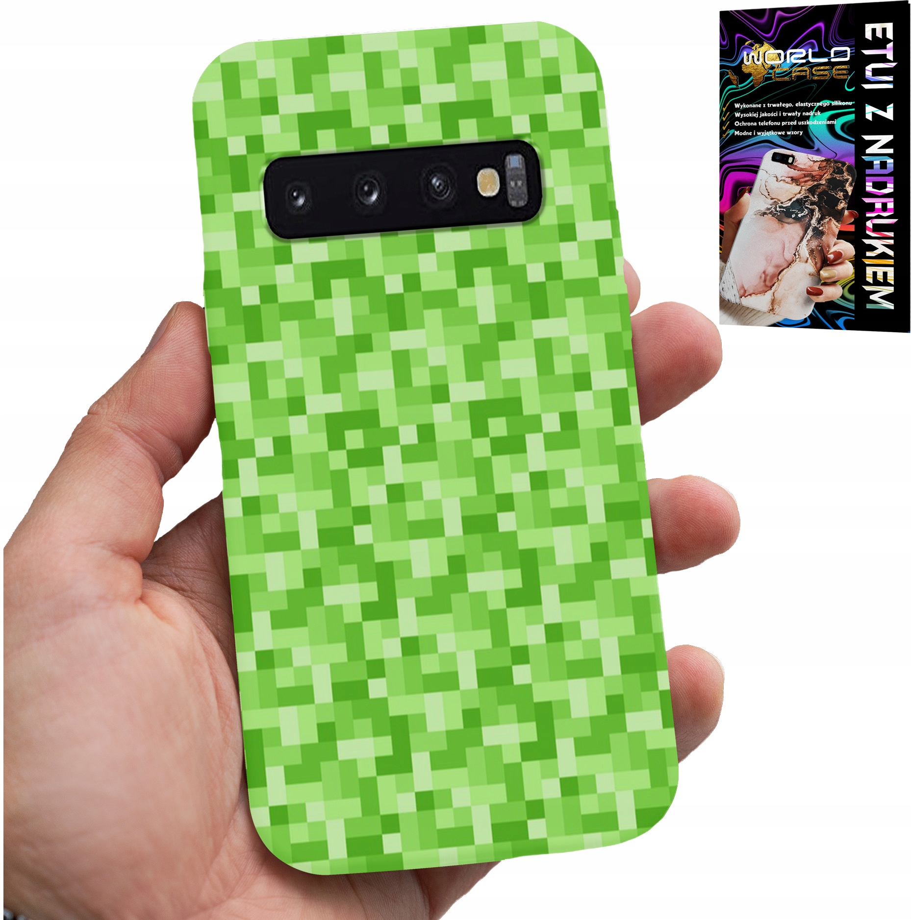 ETUI DO SAMSUNG GALAXY S10 - WZORY Z GIER Z GRY PIKSEL PIKSELE PLECKI