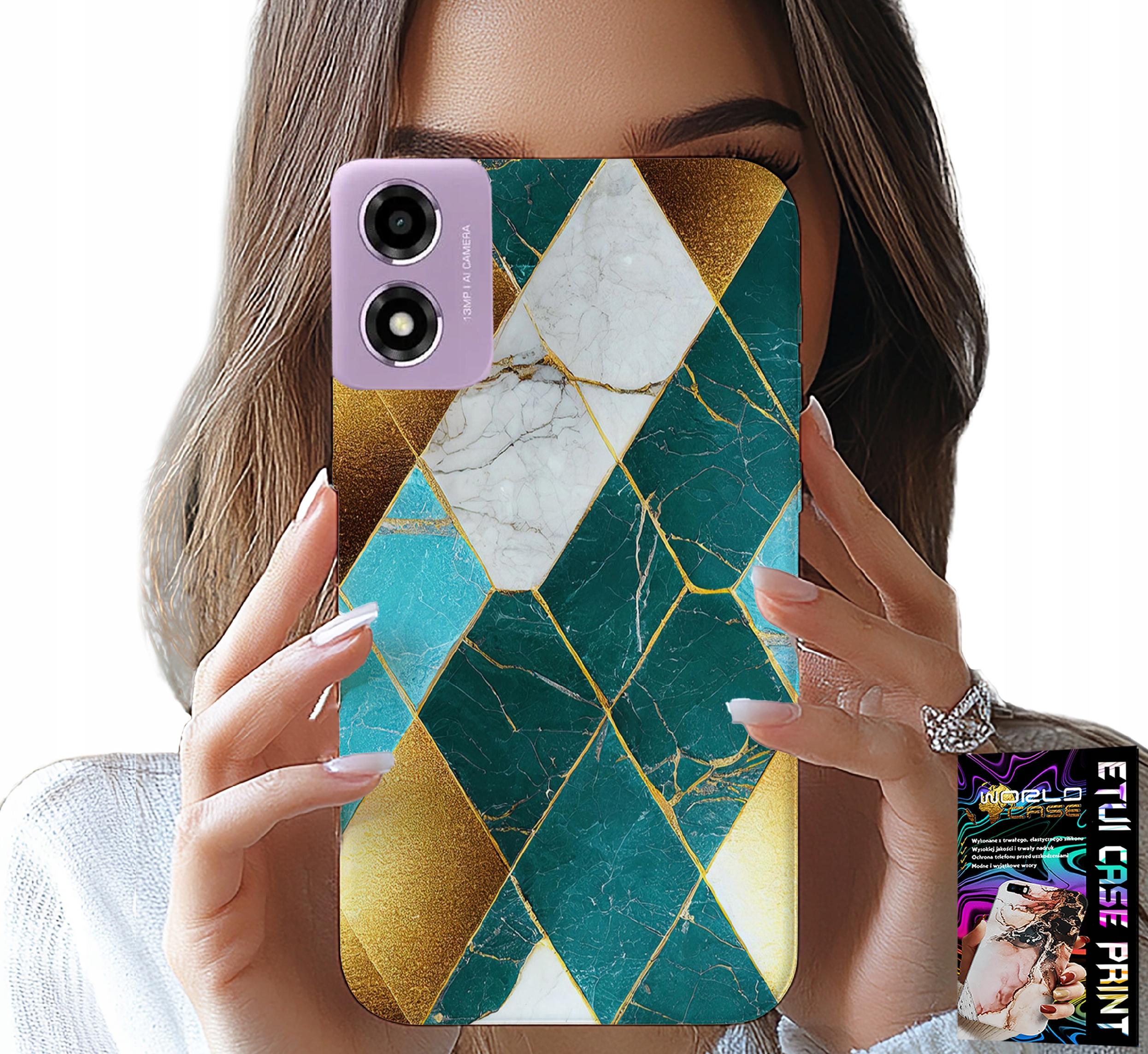 ETUI DO MOTOROLA MOTO E14 - ELEGANCKIE MODNE WZORY CASE + FOLIA