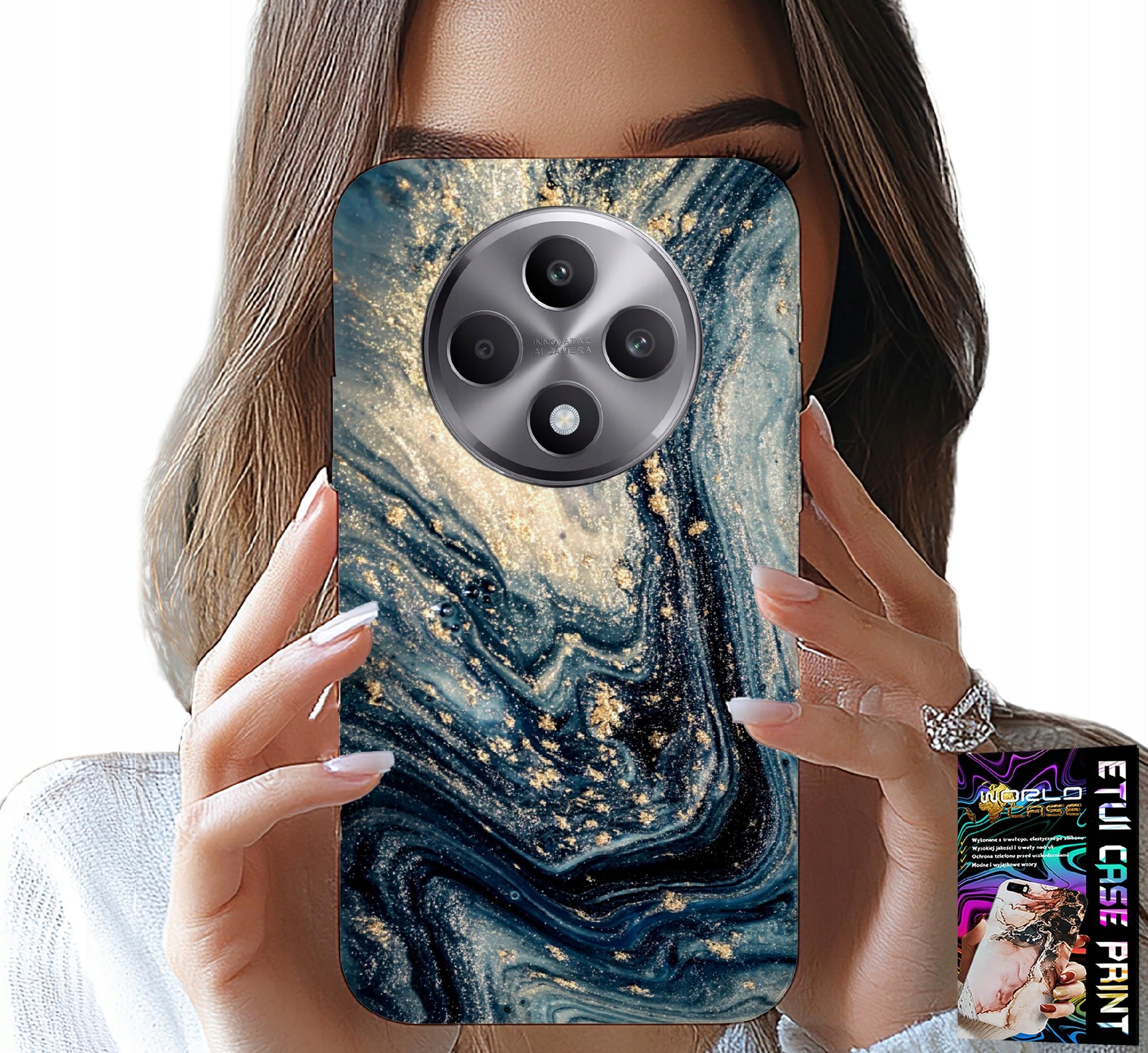 ETUI DO OPPO RENO12 F / 12FS 5G - KAMIENNE ELEGANCKIE WZORY OBUDOWA CASE