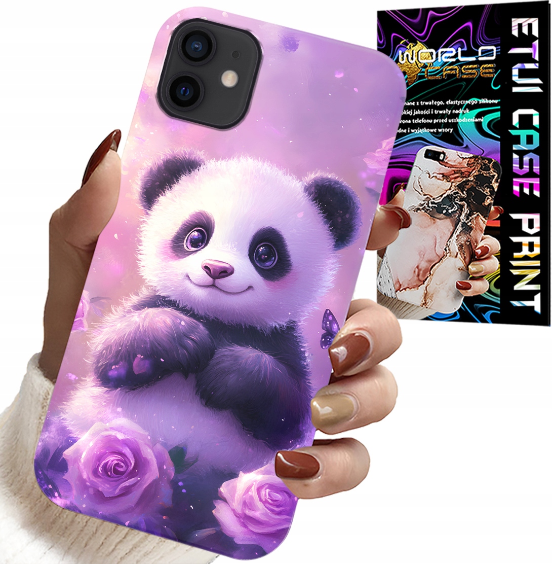 ETUI DO IPHONE 13 MINI - SŁODKA PANDA WZORY DLA DZIECI + SZKŁO