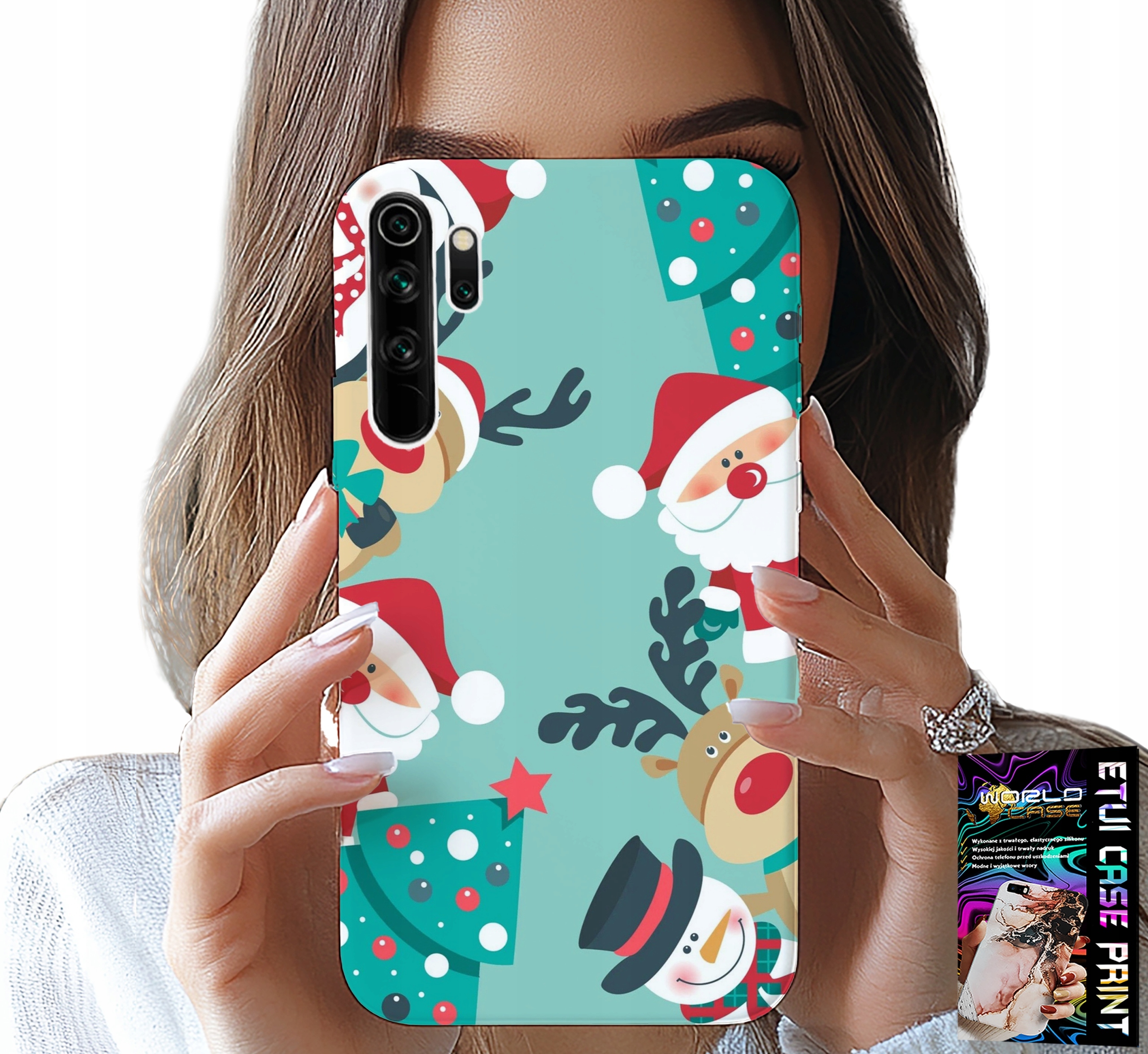 ETUI DO XIAOMI NOTE 8 - MIKOŁAJ, RENIFER BAŁWAN ŚWIĄTECZNE WZORY