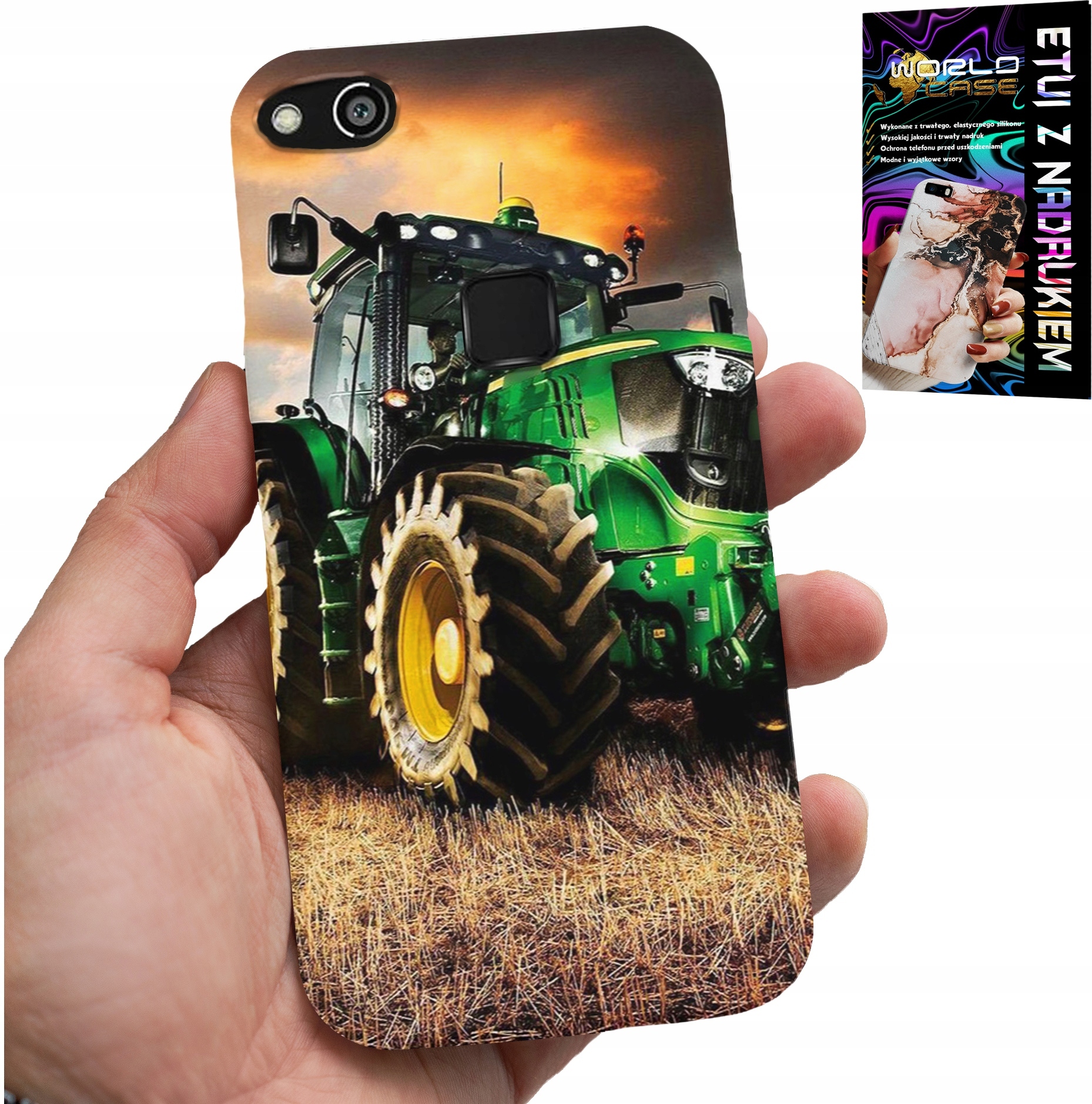 ETUI DO HUAWEI P9 LITE 2016 - TRAKTOR CIĄGNIK ROLNICZY FARMA + FOLIA