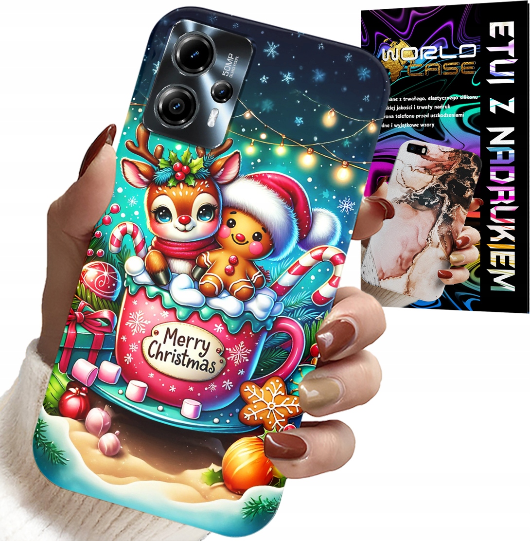 ETUI DO MOTOROLA G13 / G23 - RENIFER Z PIERNIKIEM MERRY CHRISTMAS