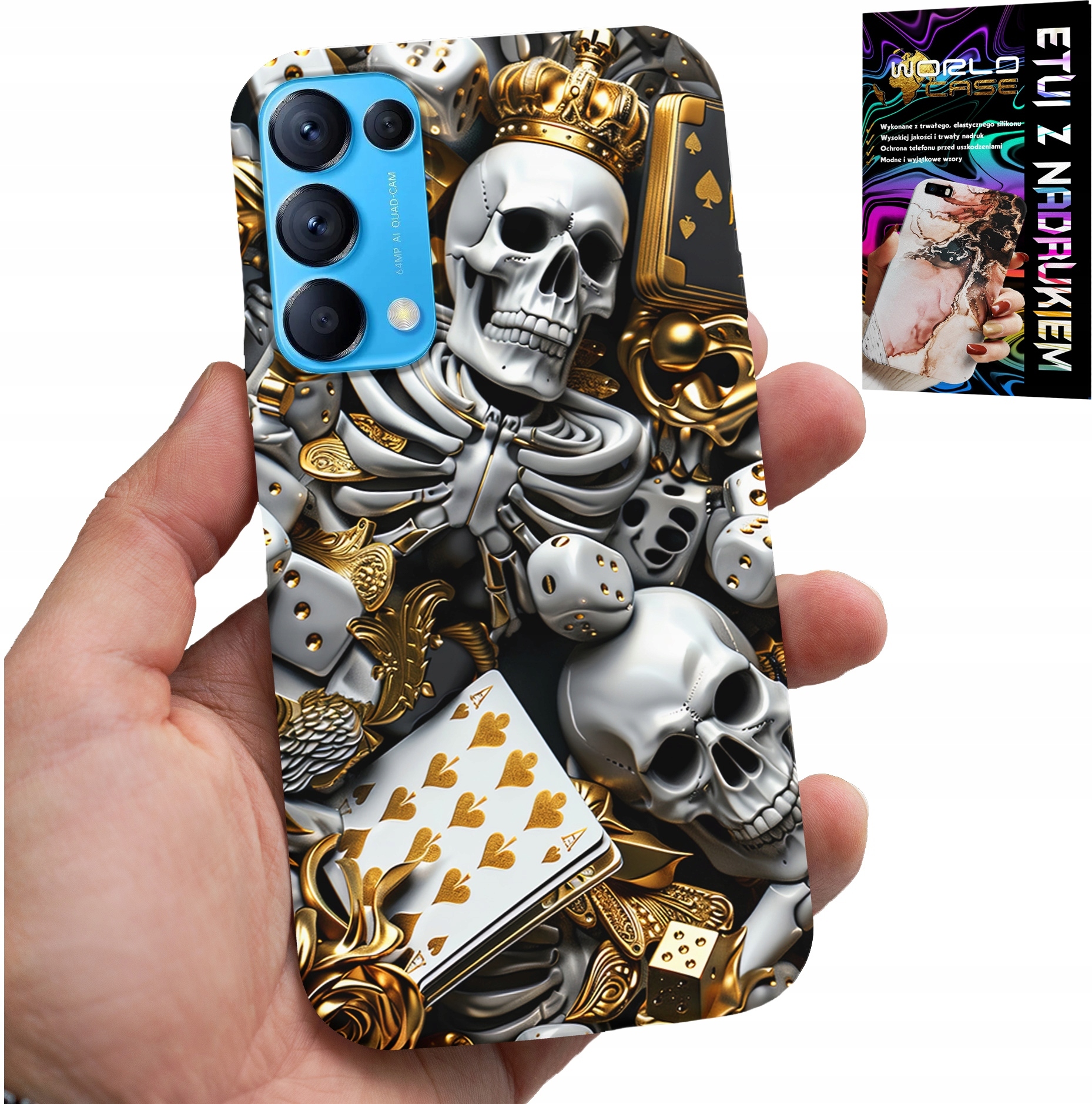 ETUI DO OPPO FIND X3 LITE - KRÓL POKER KOŚCI AS WZORY DLA MĘŻCZYZN