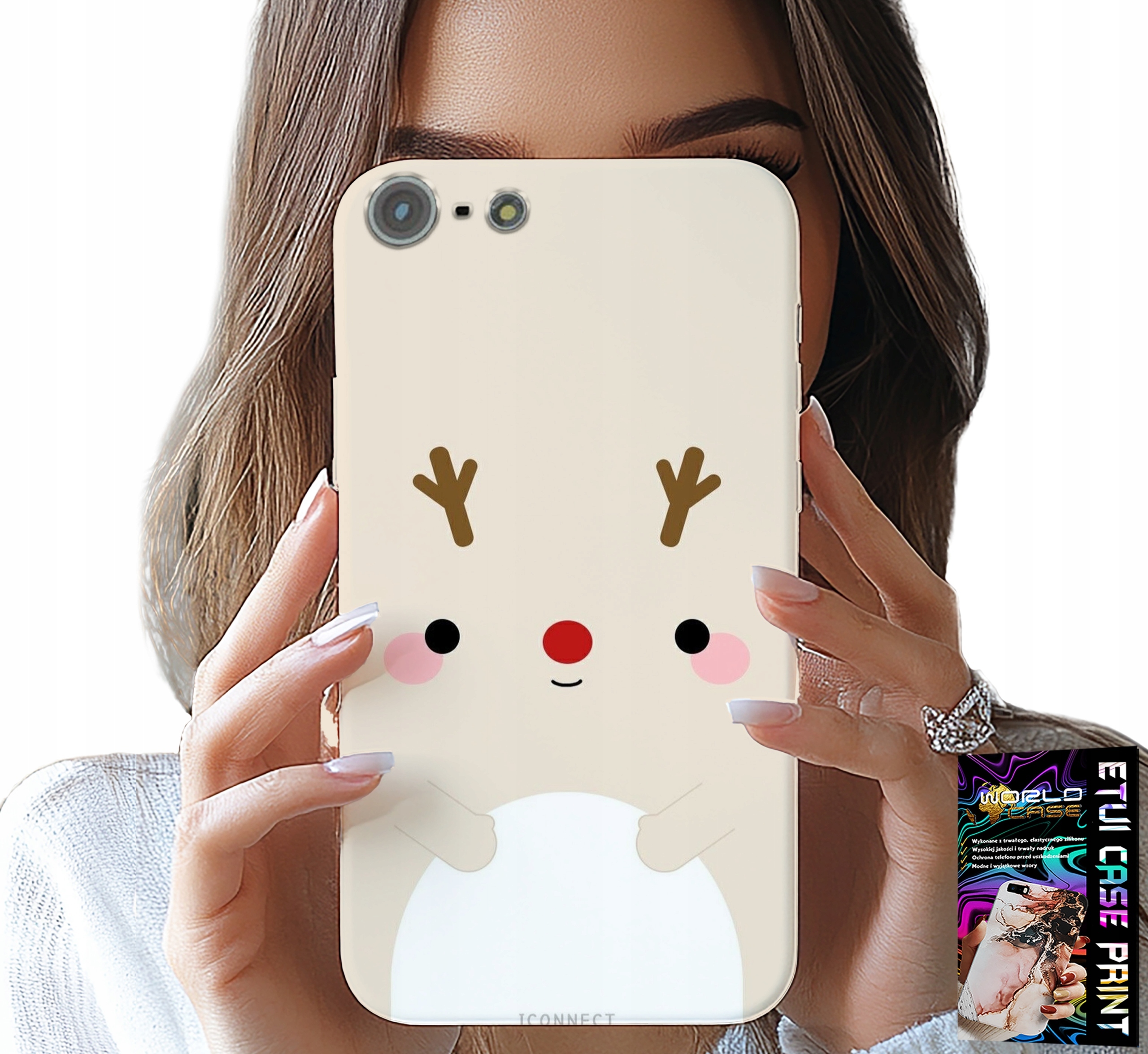 ETUI DO IPHONE 5 / 5S / 5C - RENIFEREK, RENIFER, ŚWIĄTECZNE WZORY