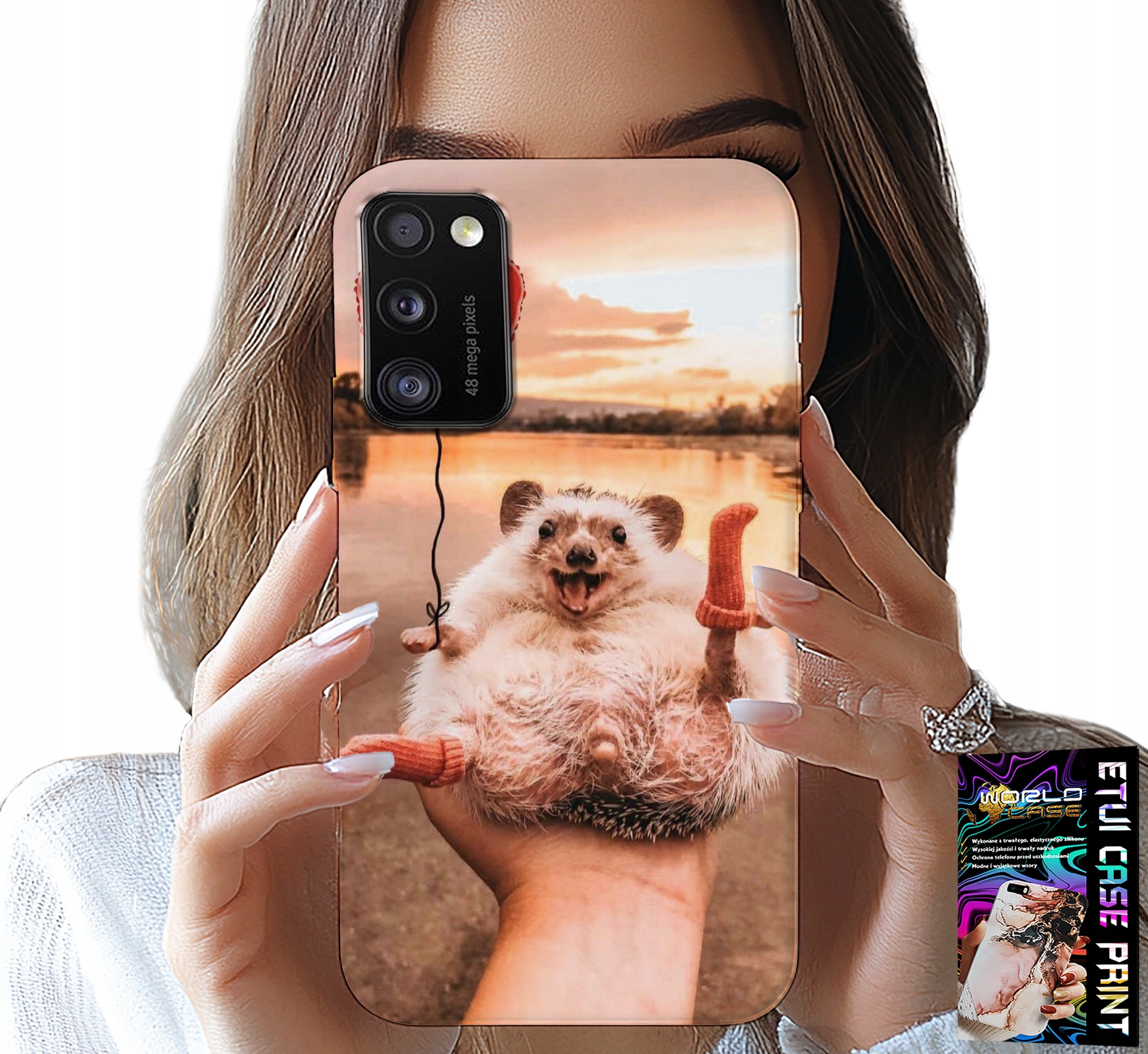 ETUI DO SAMSUNG GALAXY A41 - Z NADRUKIEM SŁODKI JEŻYK PIGMEJSKI, CASE