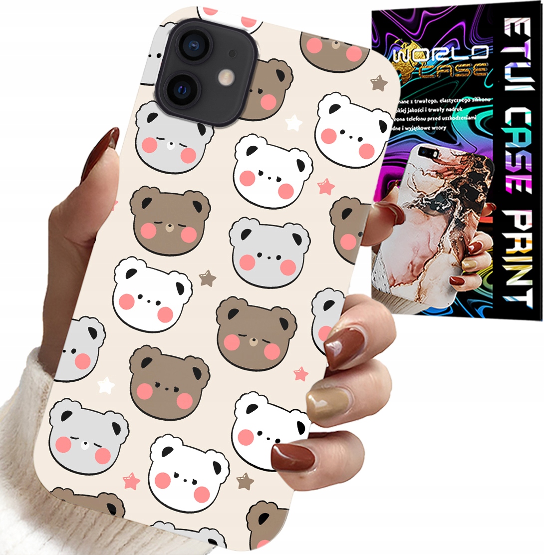 ETUI DO IPHONE 12 - MIŚ MISIE WZORY DLA NAJMŁODSZYCH + SZKŁO