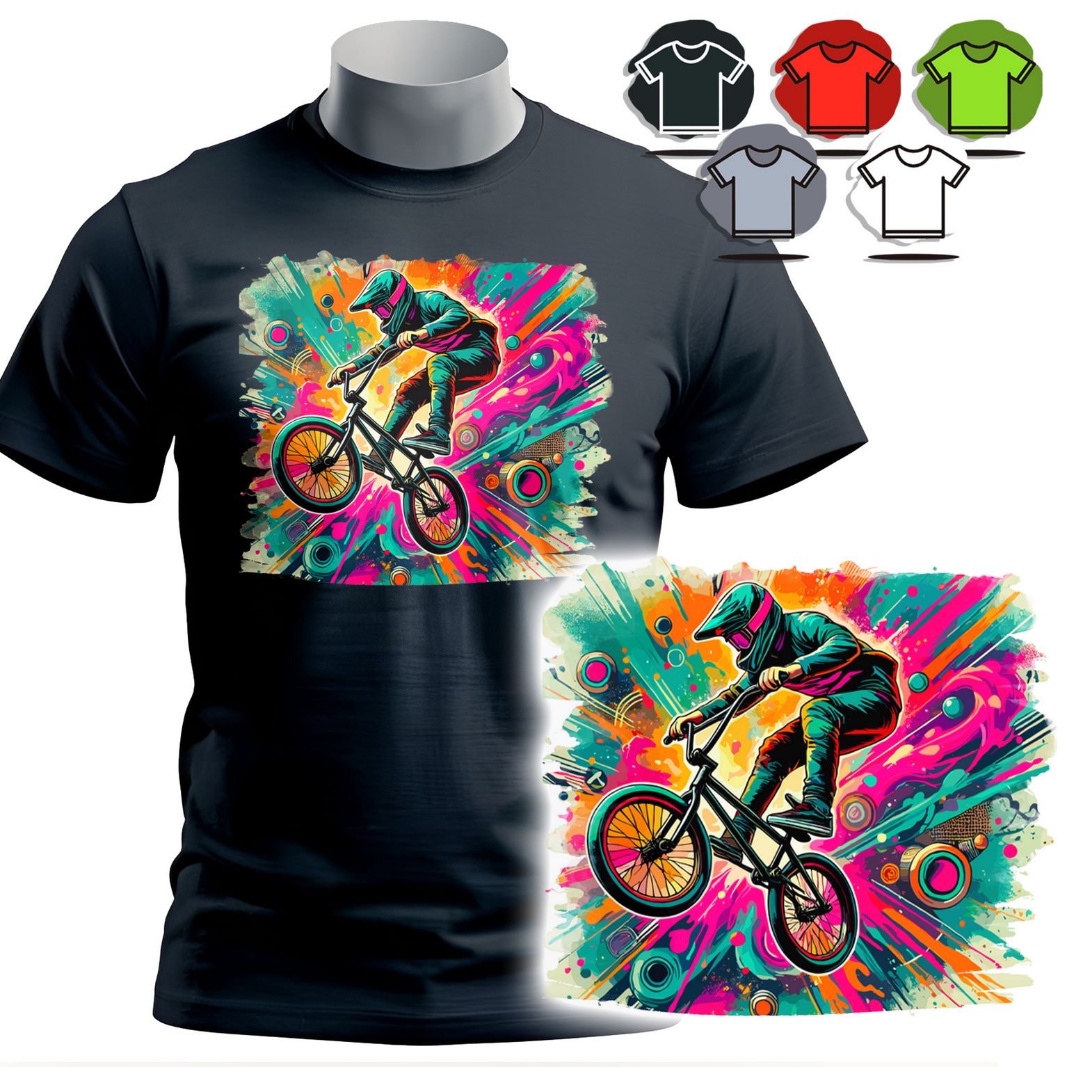 KOSZULKA T-SHIRT MĘSKI WZORY DO WYBORU - ROWERY BMX FAN - 3XL
