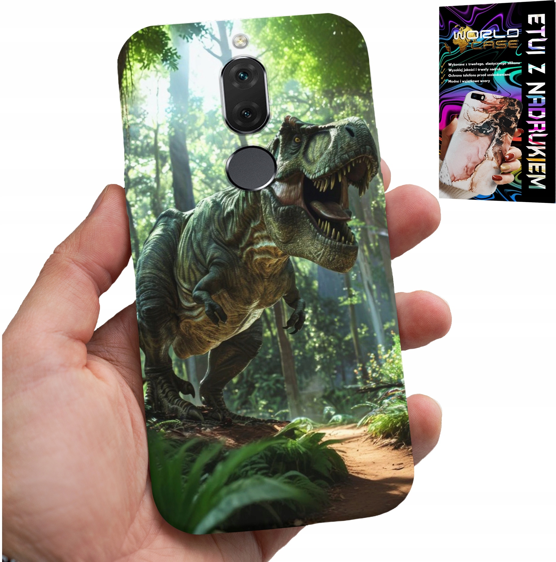 ETUI DO HUAWEI MATE 10 LITE - DINO DINOZAUR TYRANOZAUR CASE + SZKŁO