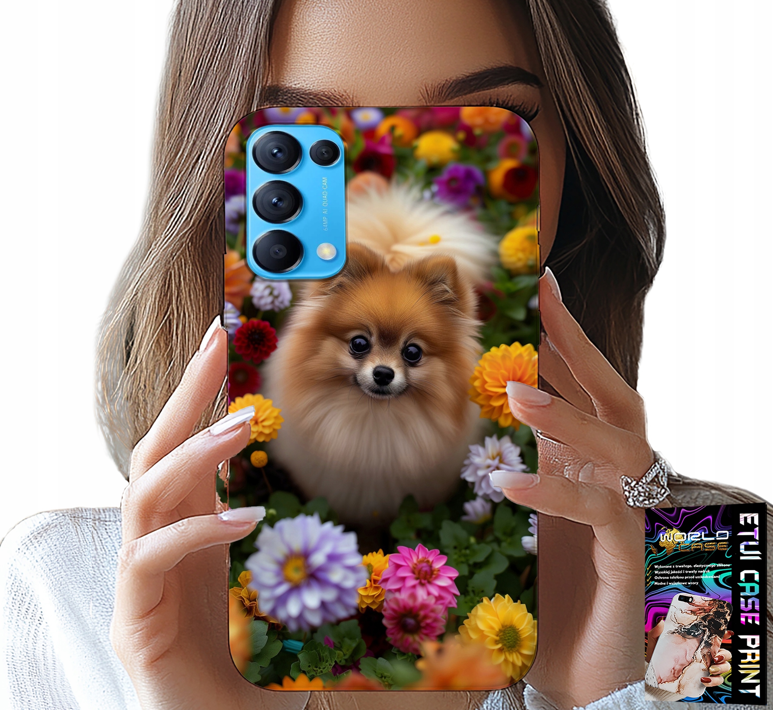 ETUI DO OPPO FIND X3 LITE - SŁODKI PIESEK, POMERANIAN CASE + SZKŁO