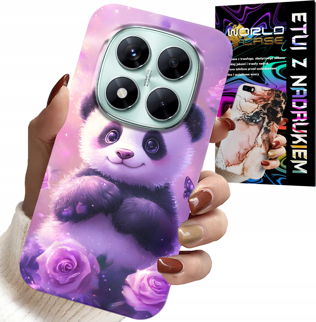 ETUI DO XIAOMI NOTE 14 PRO 5G - SŁODKA PANDA WZORY DLA DZIECI + SZKŁO
